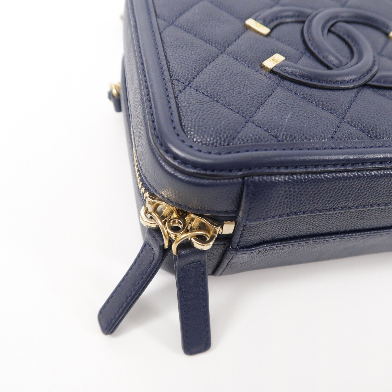 CHANEL 牛皮皮革Vanity Case鏈帶手挽肩背兩用袋