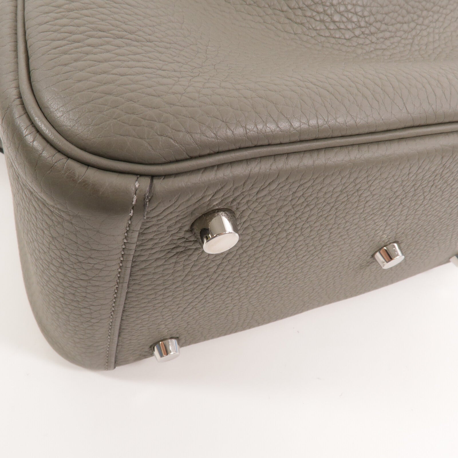 HERMES Clemence皮革Lindy 26手挽肩背兩用袋Gris Meyer