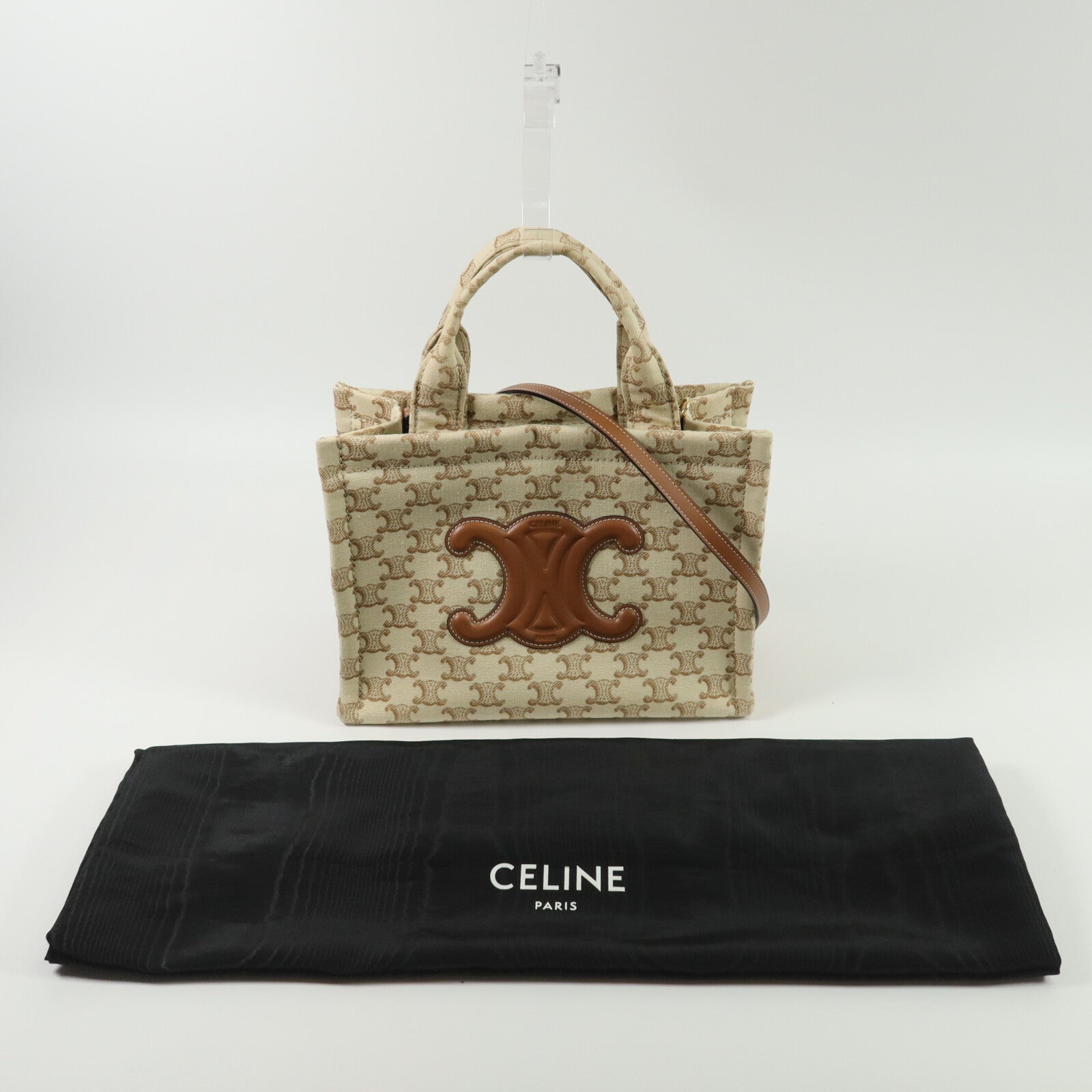 CELINE 帆布Small Cabas Thais手挽肩背兩用袋