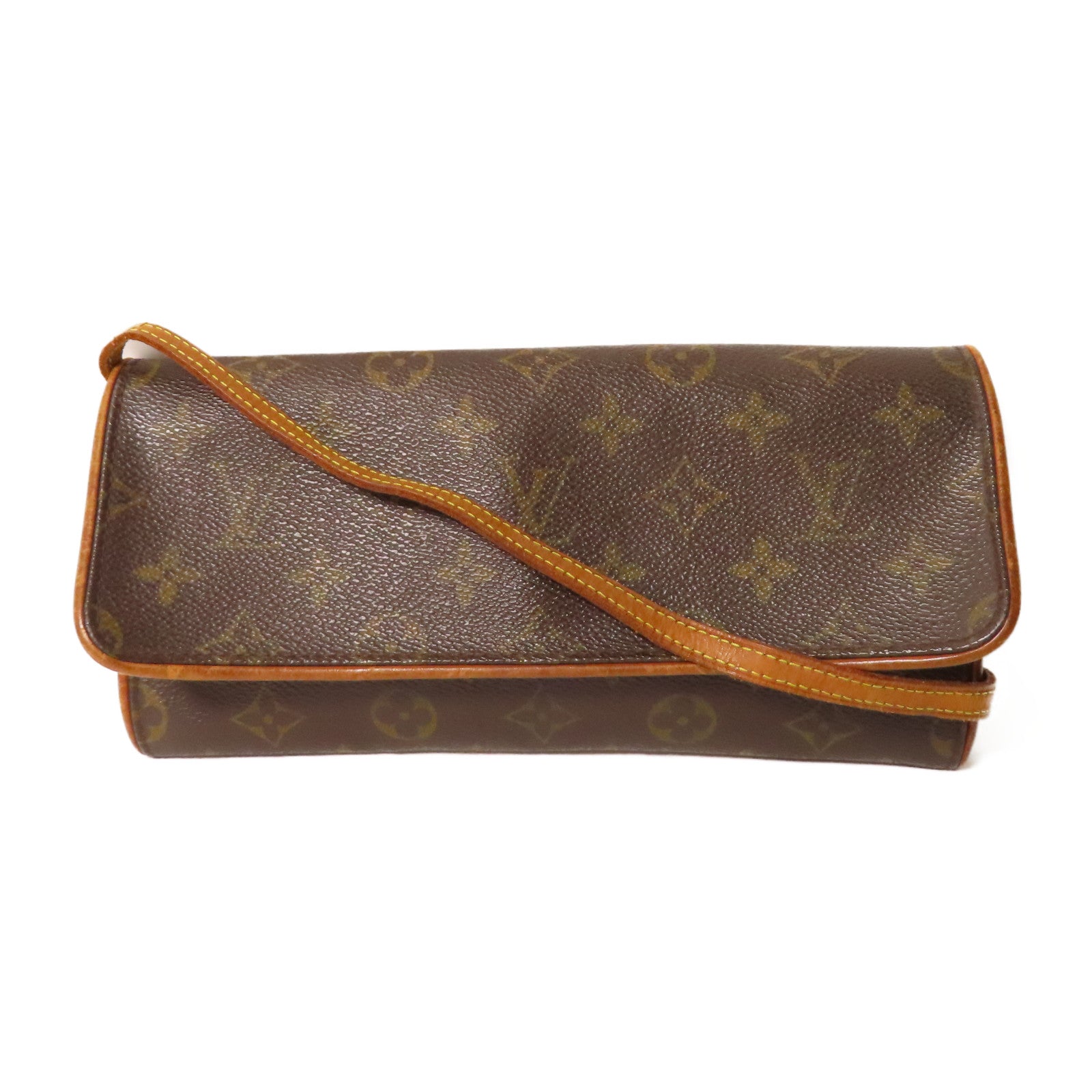 LOUIS VUITTON Monogram Pochette Twin GM金扣肩背袋啡色