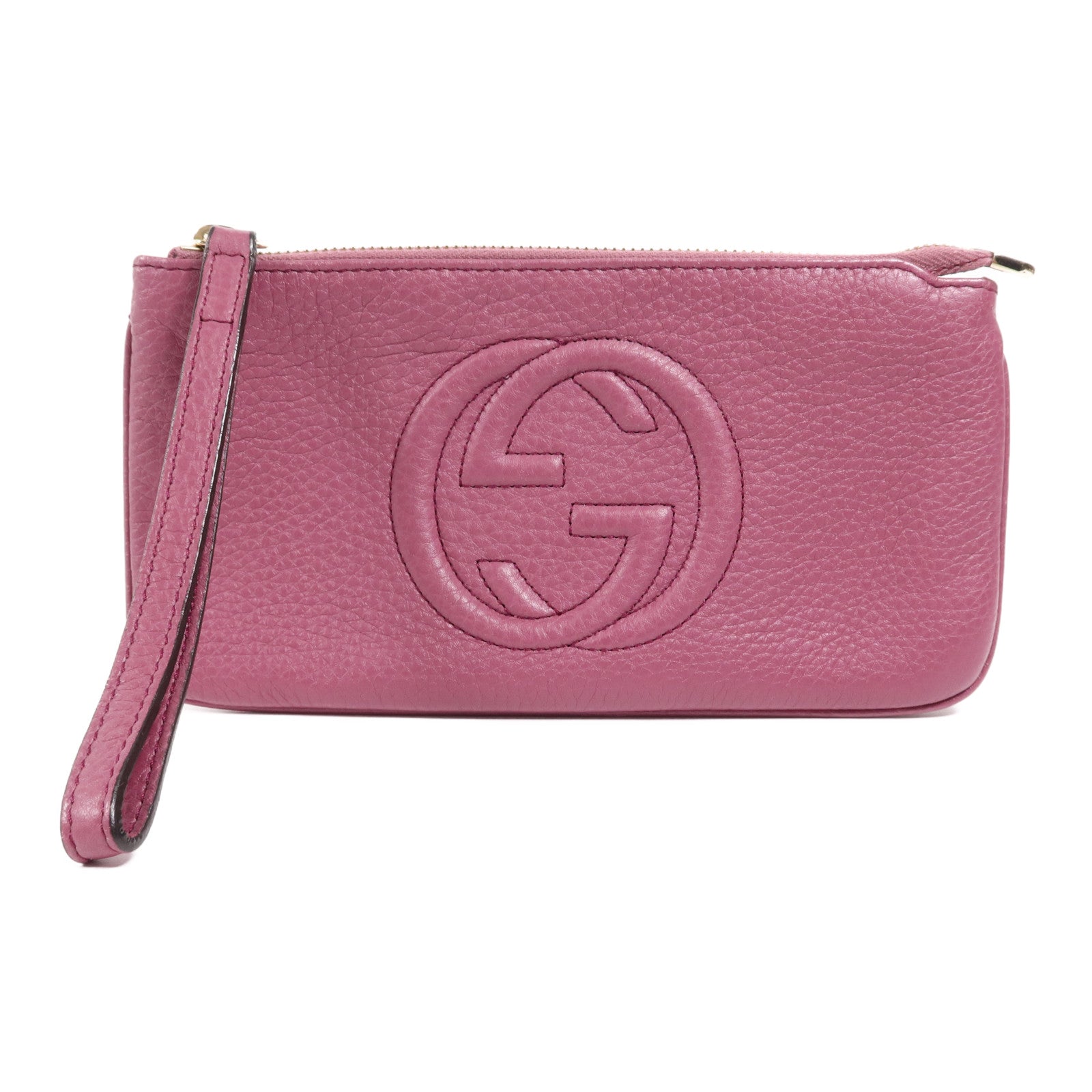GUCCI 牛皮皮革Pouch金扣手拿包
