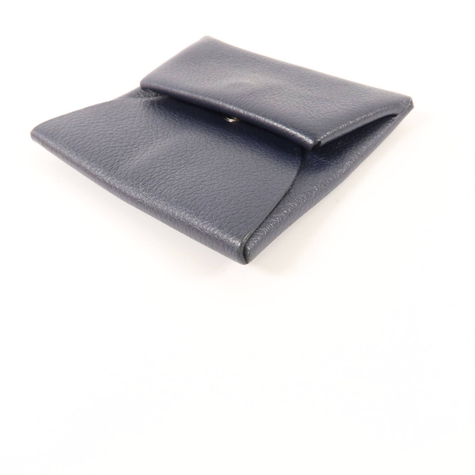 HERMES Evercolor皮革Bastia零錢包Bleu Nuit