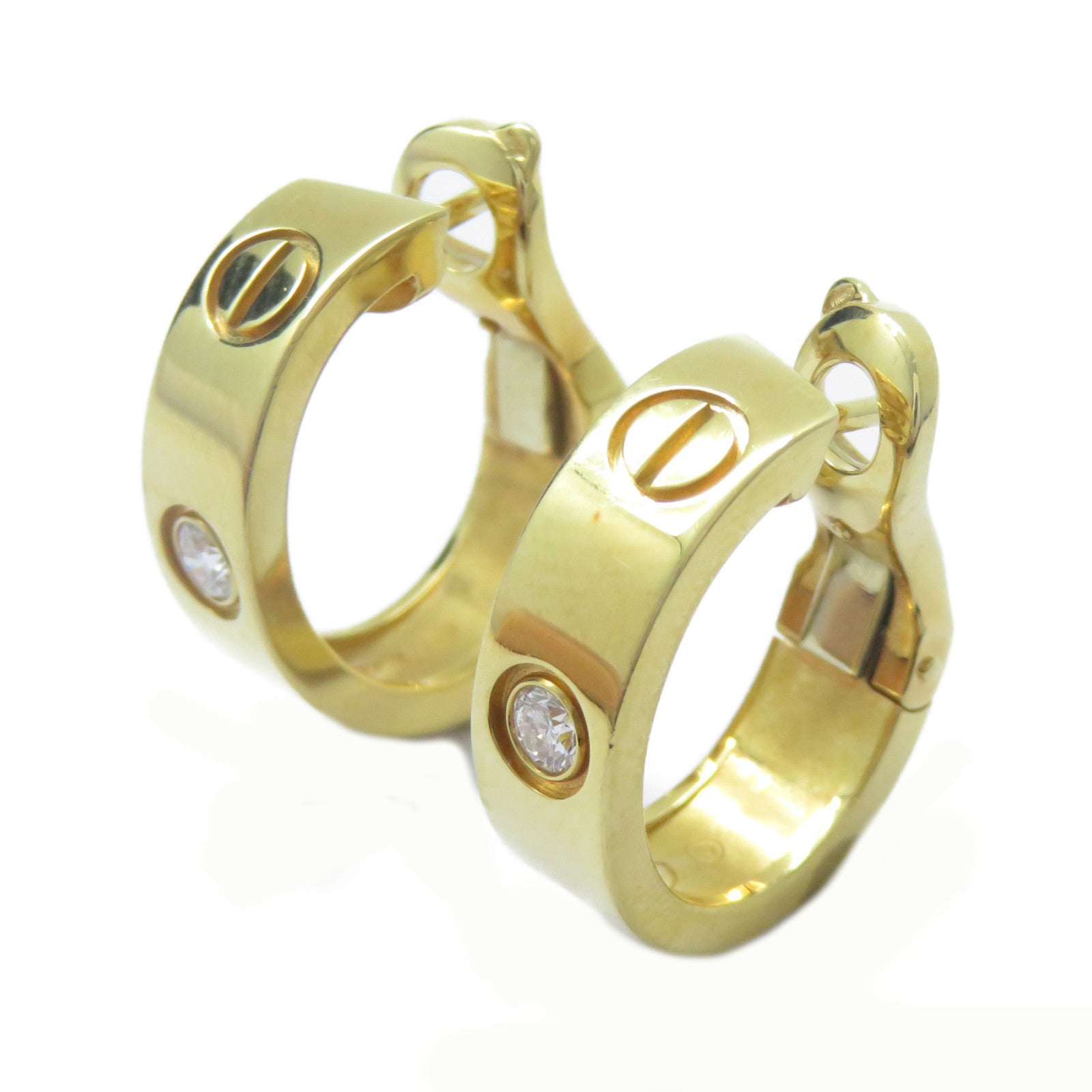 CARTIER 18K金Love Diamond Earrings鑽石耳環