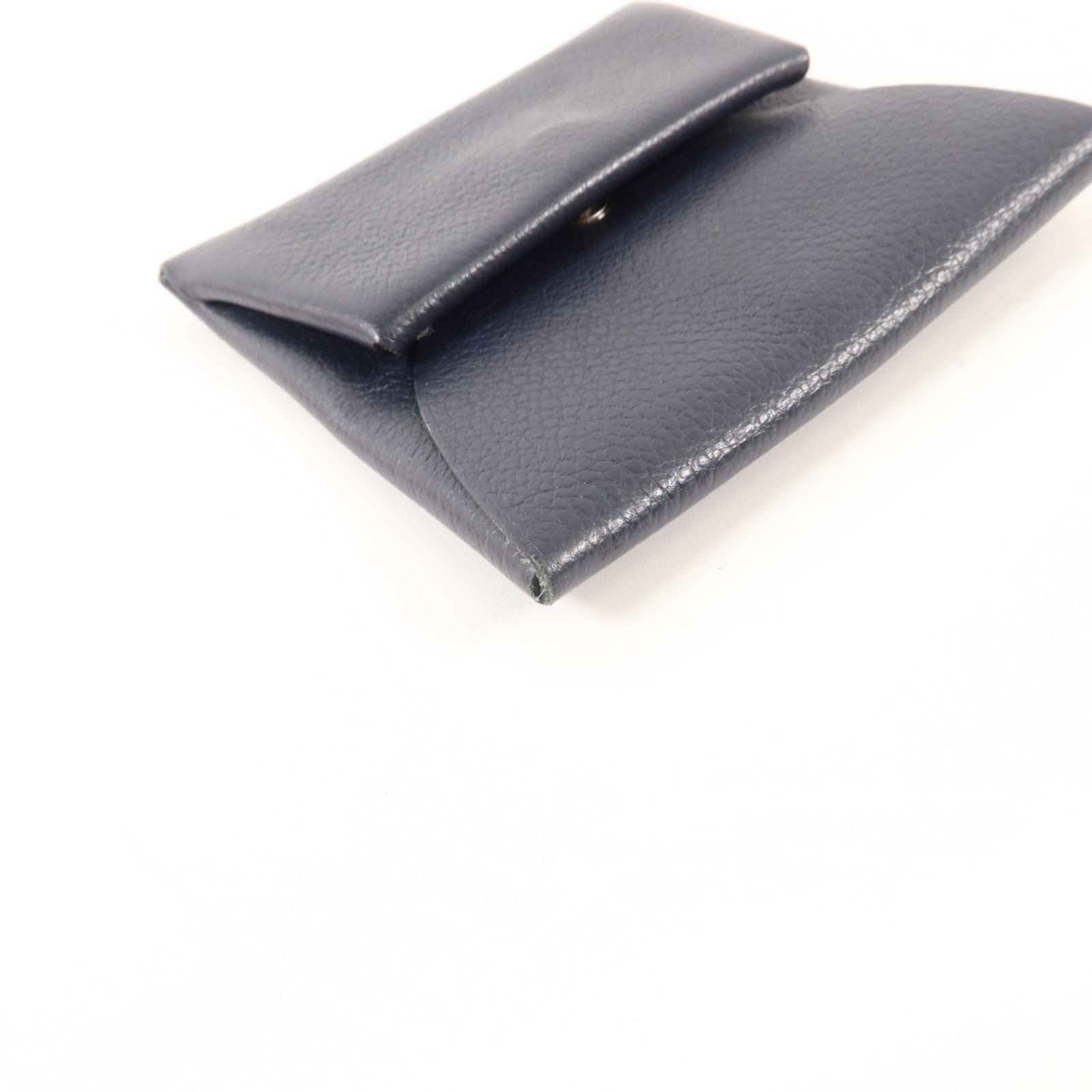 HERMES Evercolor皮革Bastia零錢包Bleu Nuit