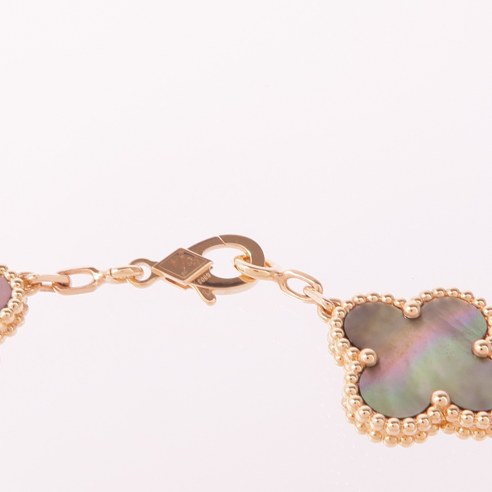 Van Cleef & Arpels 18K玫瑰金Vintage Alhambra Bracelet珍珠母貝/鑽石手鏈