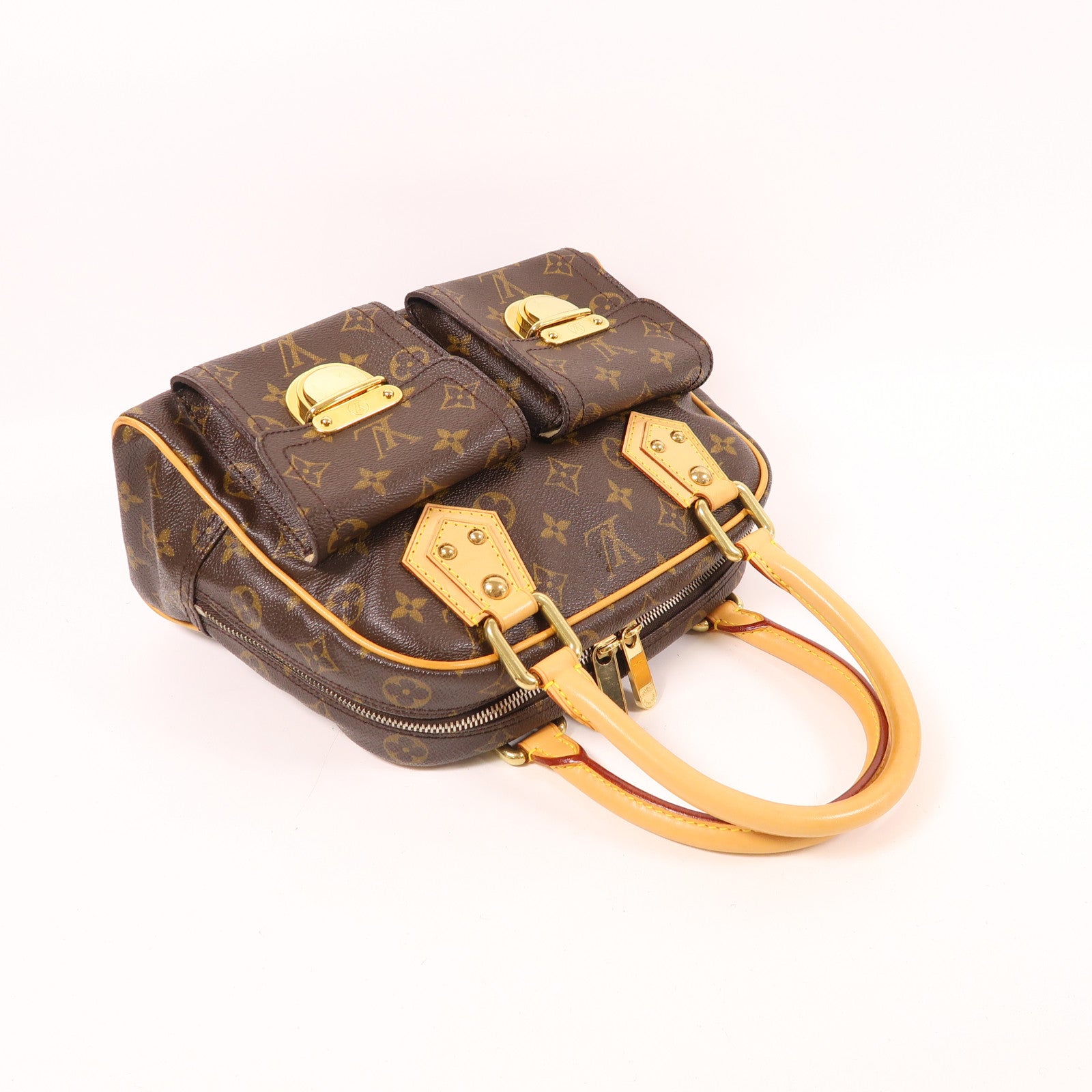 LOUIS VUITTON Monogram Manhattan PM手挽袋棕色