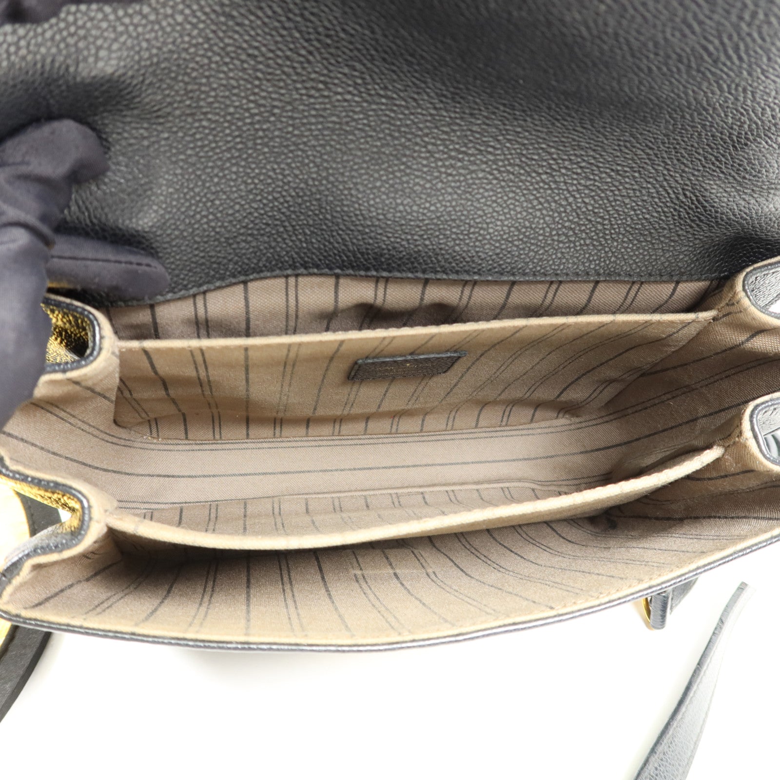 LOUIS VUITTON Monogram Empreinte Pochette Metis金扣手挽肩背兩用袋