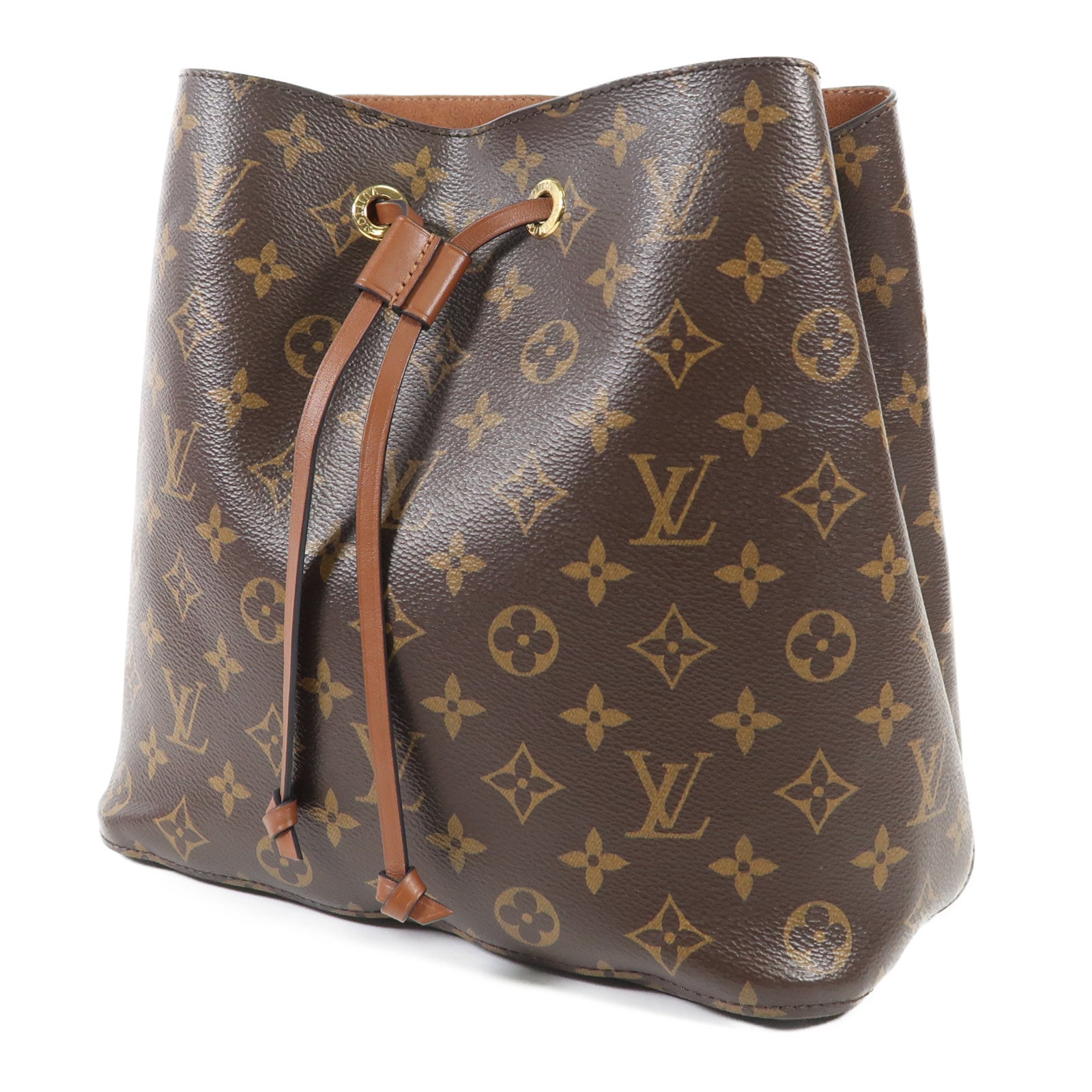 LOUIS VUITTON Monogram NeoNoe MM金扣肩背袋棕色