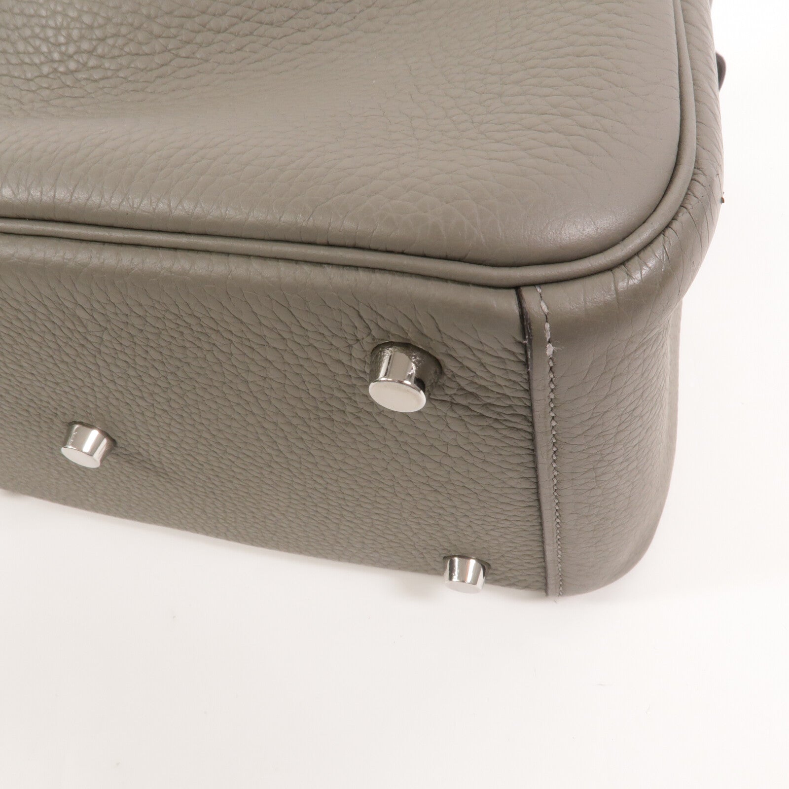 HERMES Clemence皮革Lindy 26手挽肩背兩用袋Gris Meyer