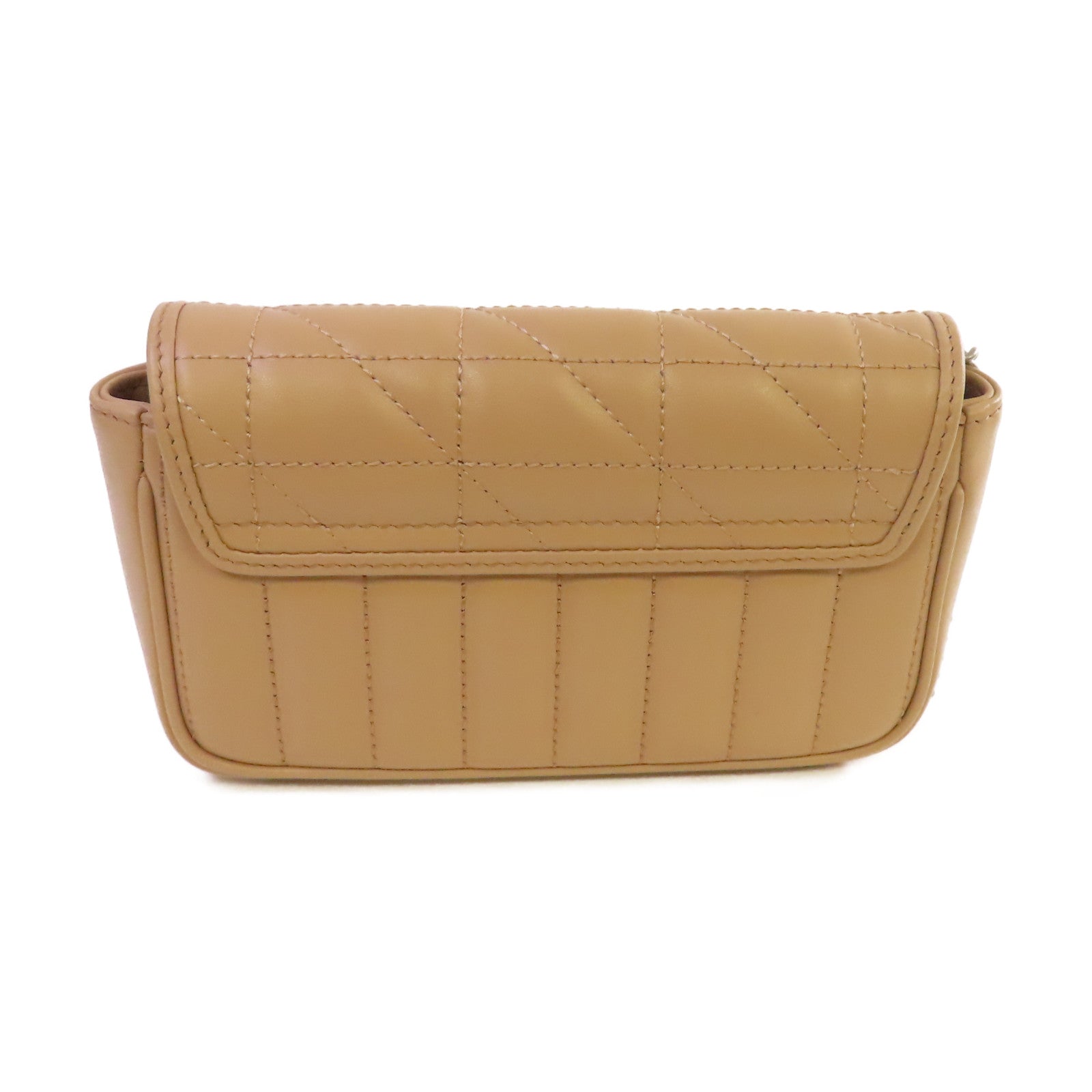 GUCCI 【激減優惠】Chevron皮革GG Marmont Mini Chain Shoulder Bag銀扣鏈帶肩背袋杏色