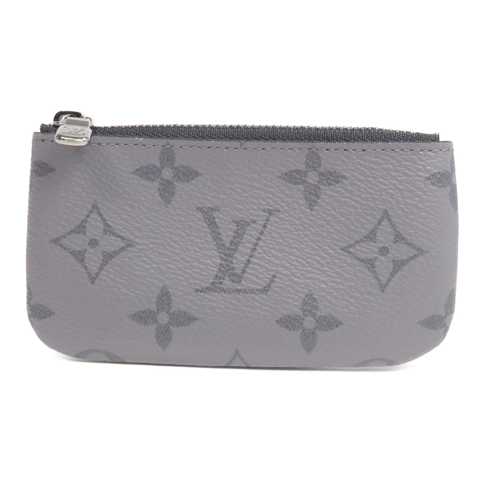 LOUIS VUITTON Monogram Eclipse Reverse Key Pouch銀扣零錢包