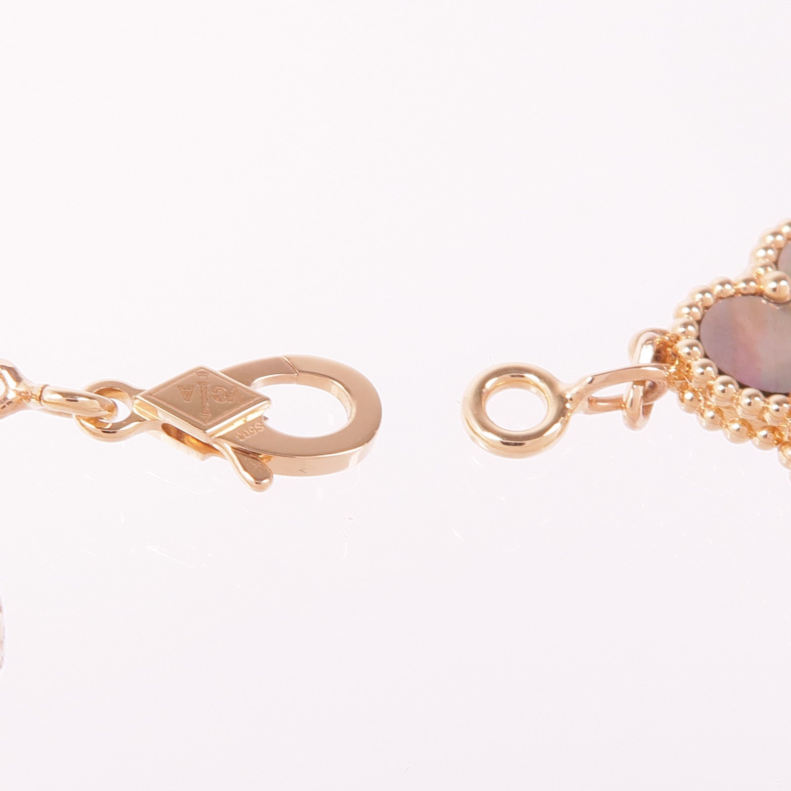 Van Cleef & Arpels 18K玫瑰金Vintage Alhambra Bracelet珍珠母貝/鑽石手鏈