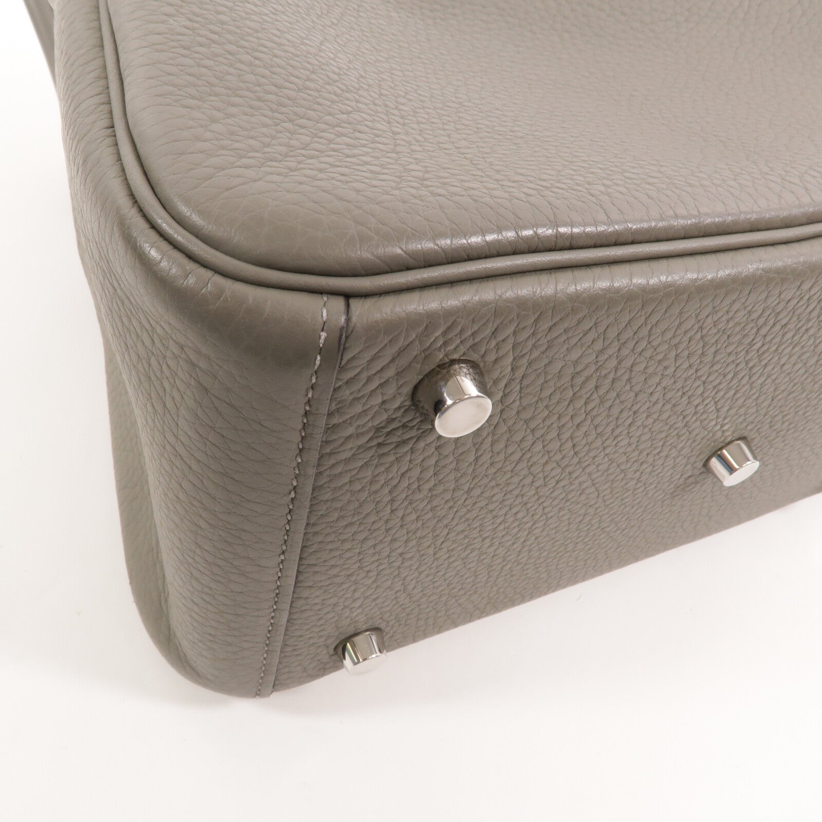 HERMES Clemence皮革Lindy 26手挽肩背兩用袋Gris Meyer