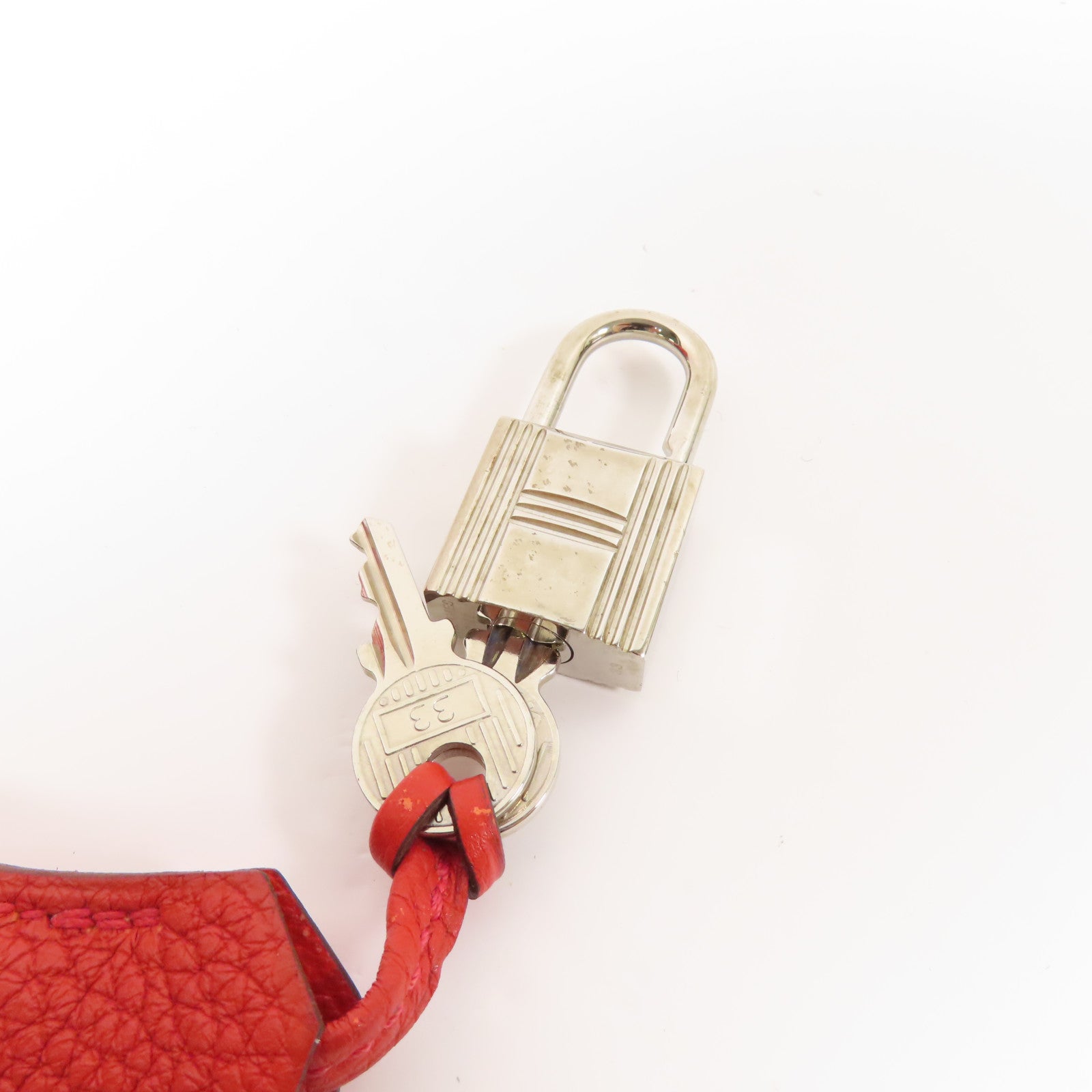 HERMES Clemence皮革Kelly 32銀扣手挽肩背兩用袋Rouge Casaque