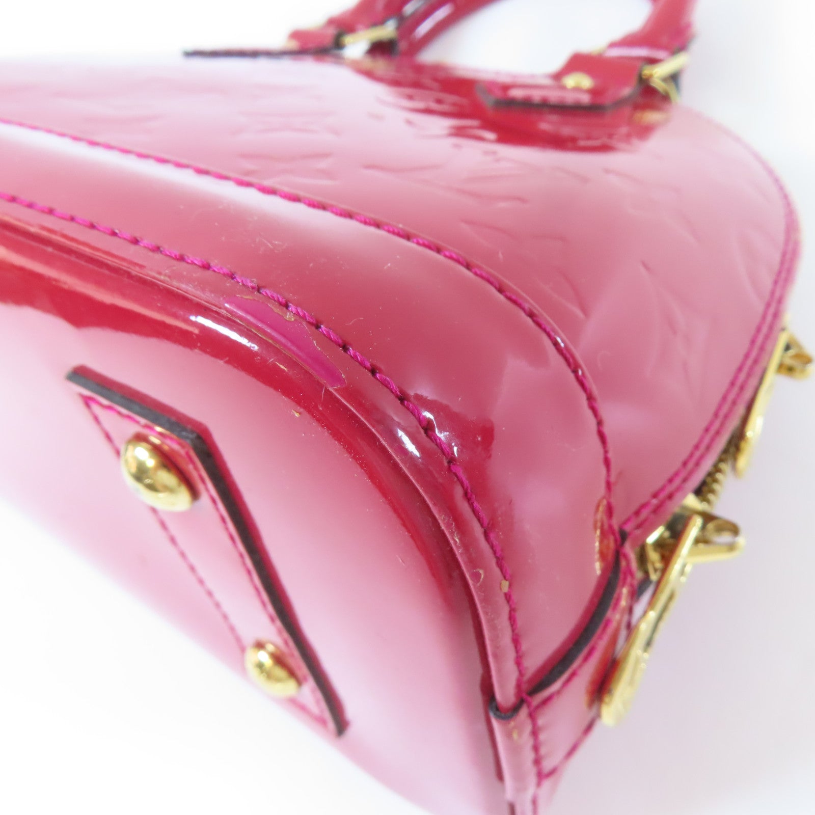 LOUIS VUITTON Vernis Alma BB金扣手挽肩背兩用袋紅色