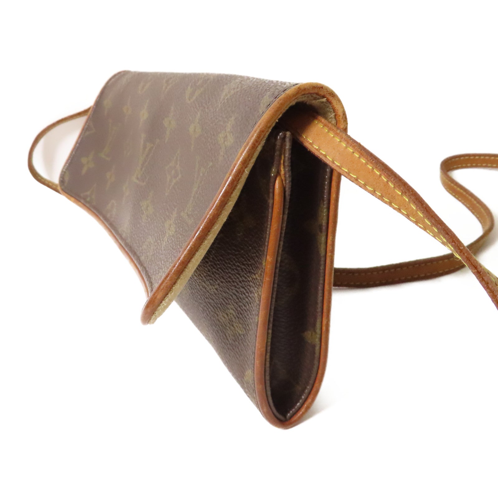 LOUIS VUITTON Monogram Pochette Twin GM金扣肩背袋啡色