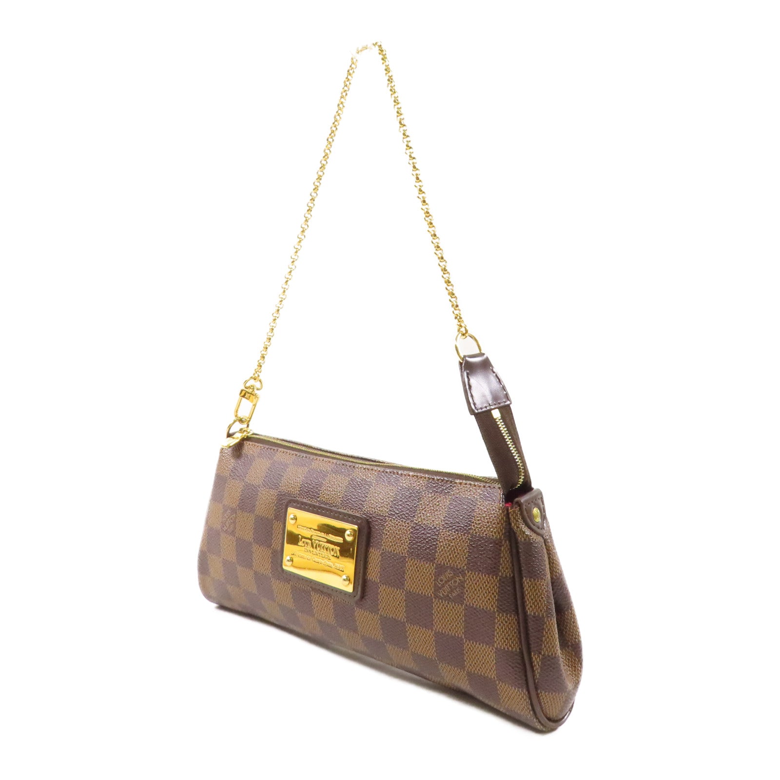 LOUIS VUITTON Damier Eva金扣手挽肩背兩用袋棕色