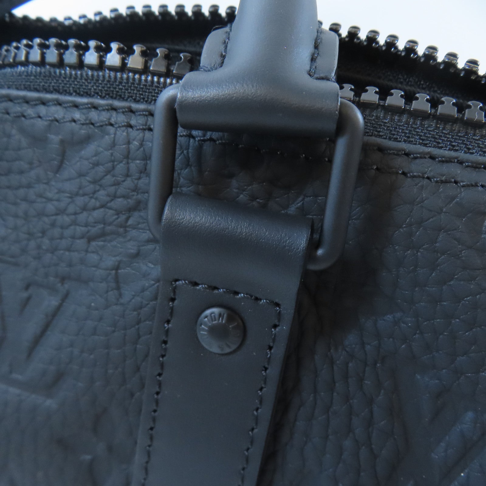 LOUIS VUITTON Monogram Taurillon Keepall Bandoliere 25手挽肩背兩用袋黑色