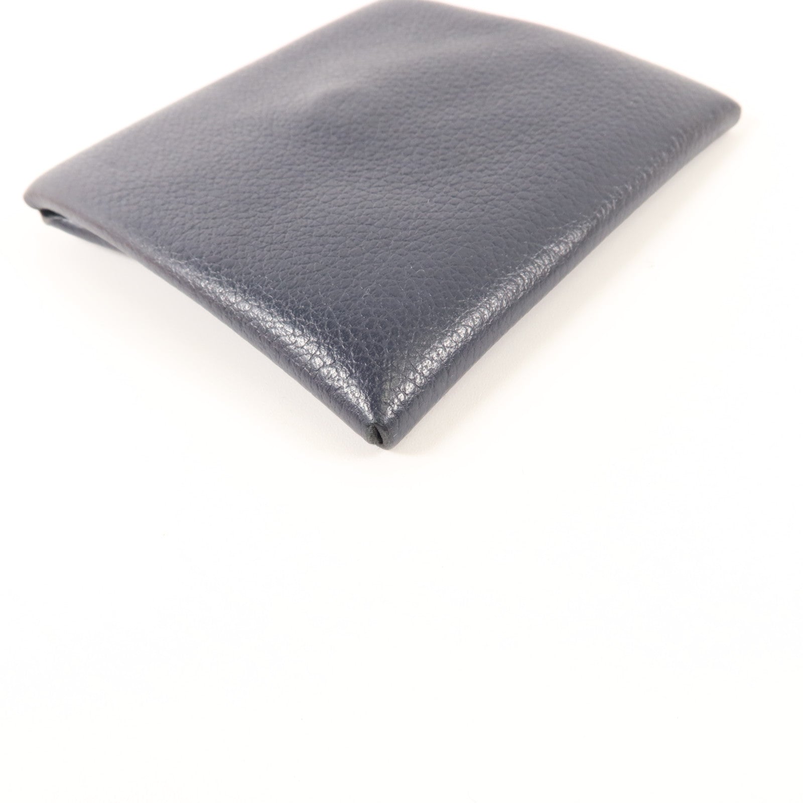 HERMES Evercolor皮革Bastia零錢包Bleu Nuit