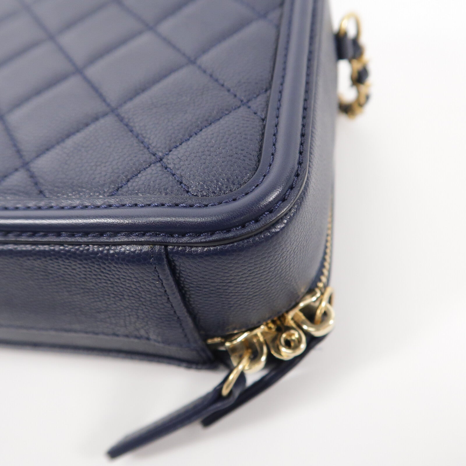 CHANEL 牛皮皮革Vanity Case鏈帶手挽肩背兩用袋