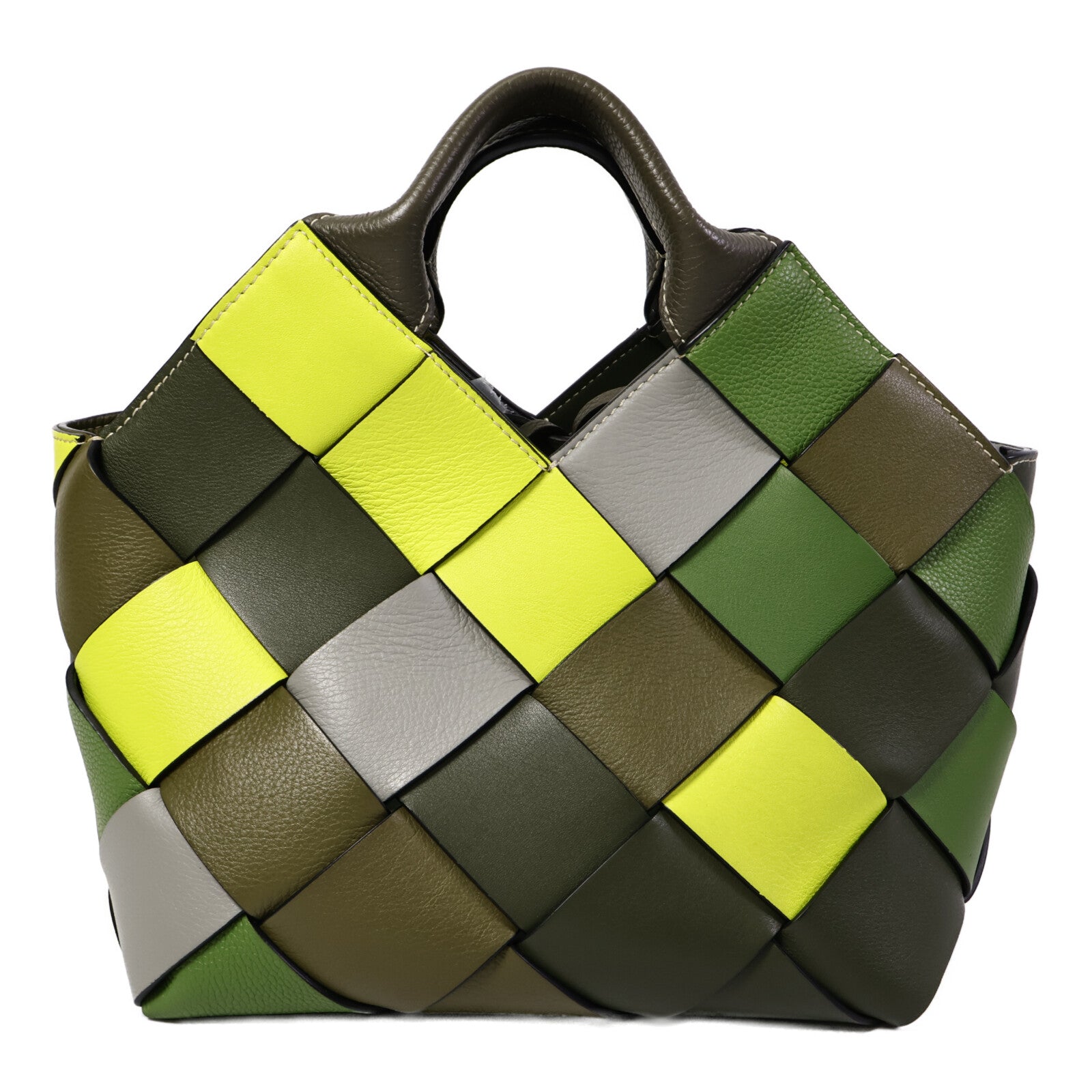 LOEWE 牛皮皮革Woven Basket手挽肩背兩用袋