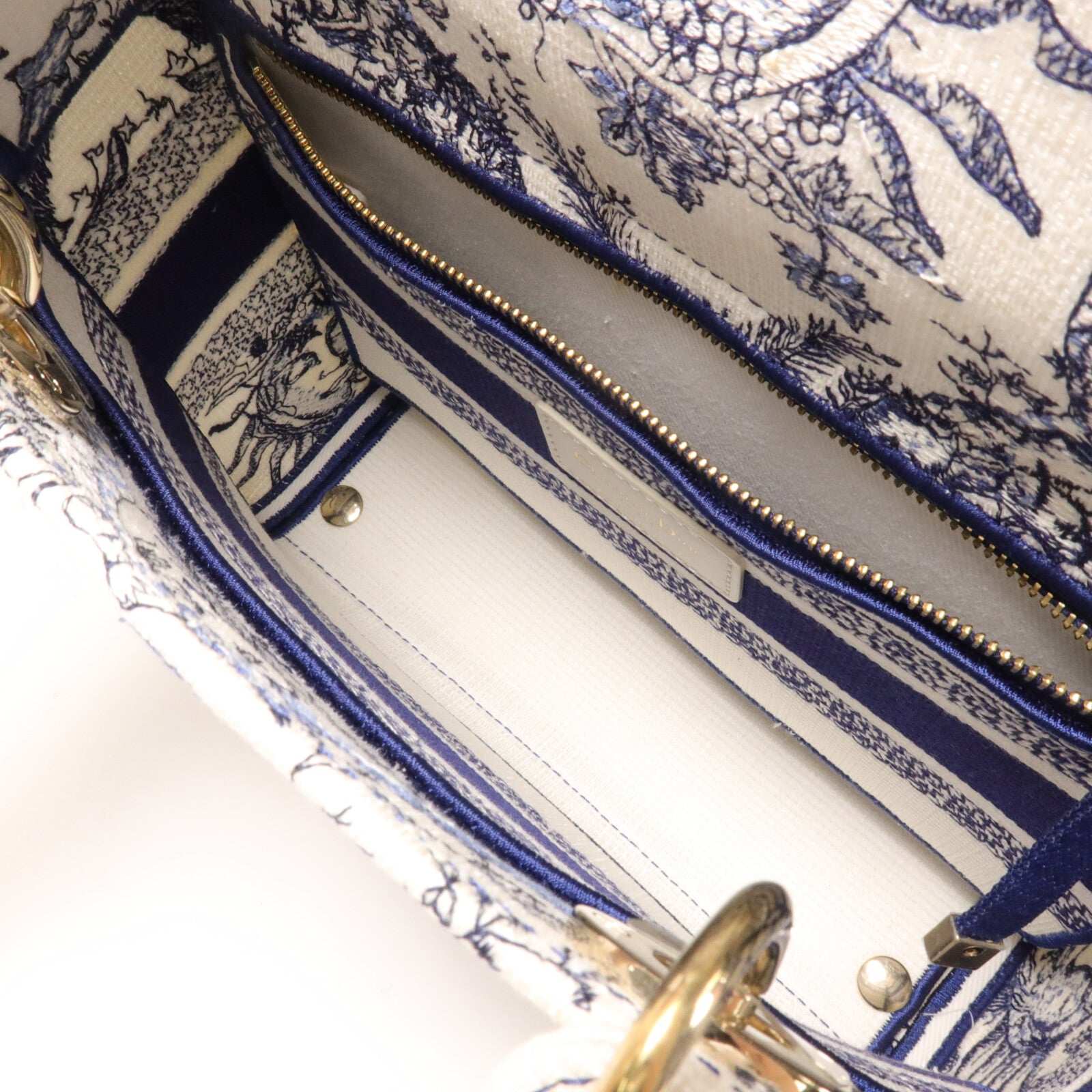 Dior 帆布Lady Dior D-Lite Medium手挽肩背兩用袋