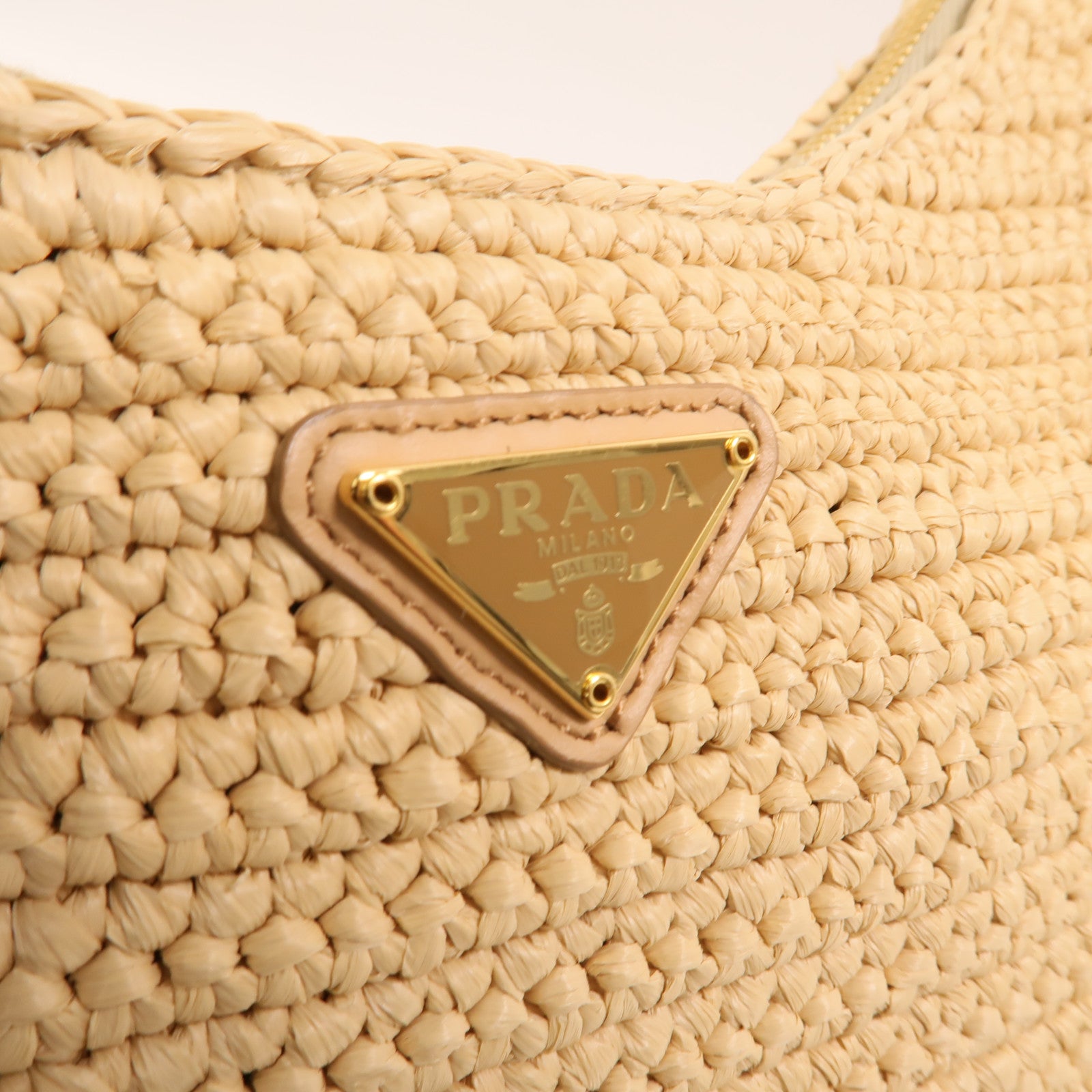 PRADA Raffia Re-Edition 2025金扣手挽肩背兩用袋