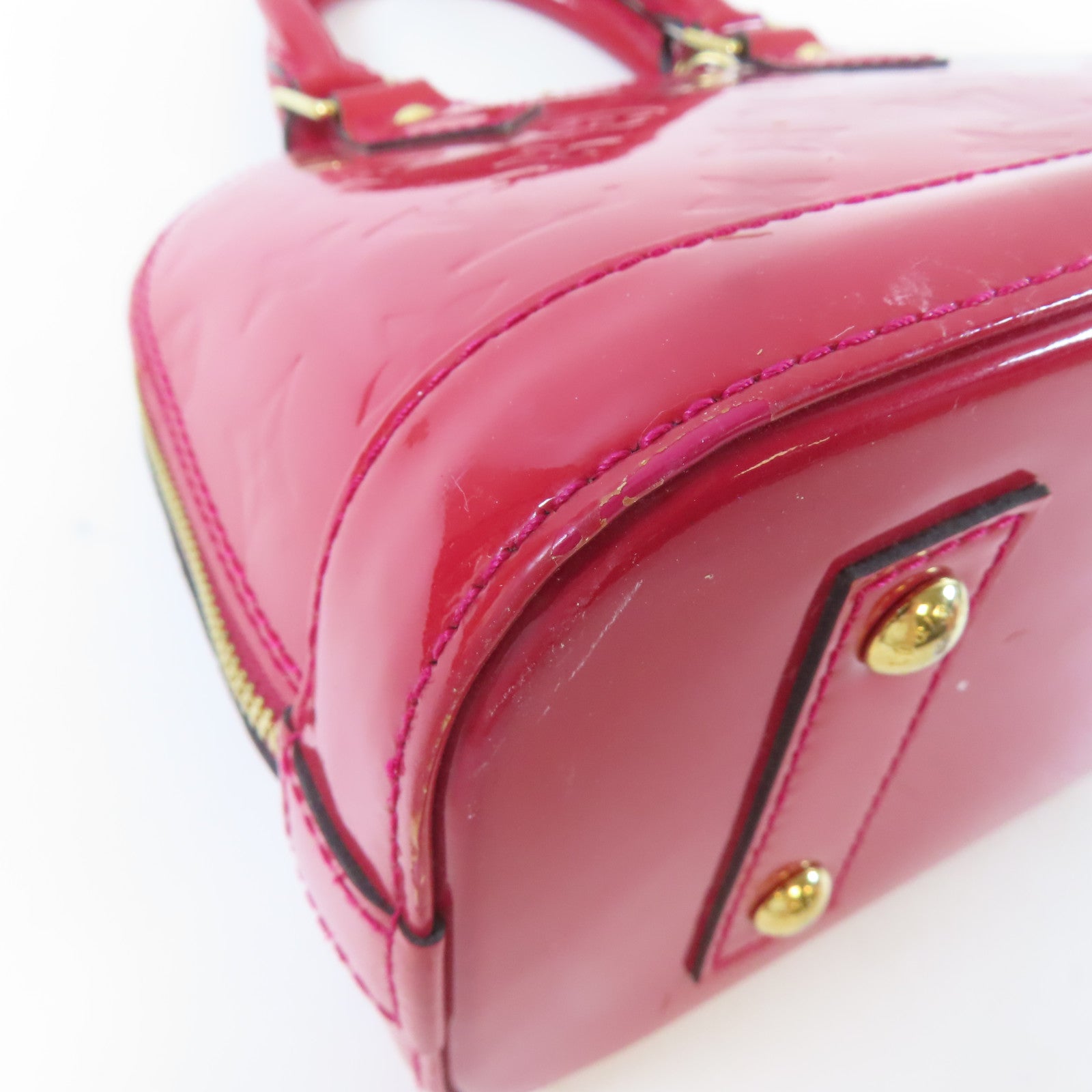LOUIS VUITTON Vernis Alma BB金扣手挽肩背兩用袋紅色