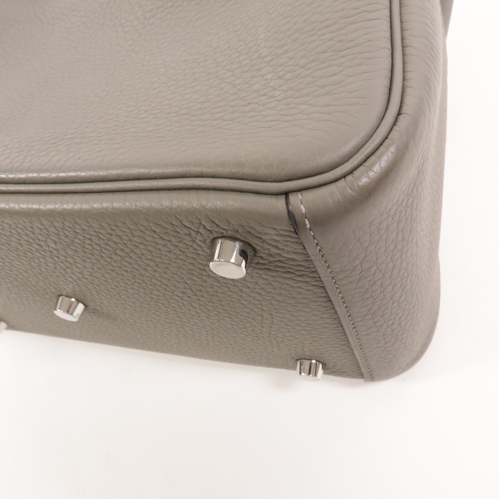 HERMES Clemence皮革Lindy 26手挽肩背兩用袋Gris Meyer
