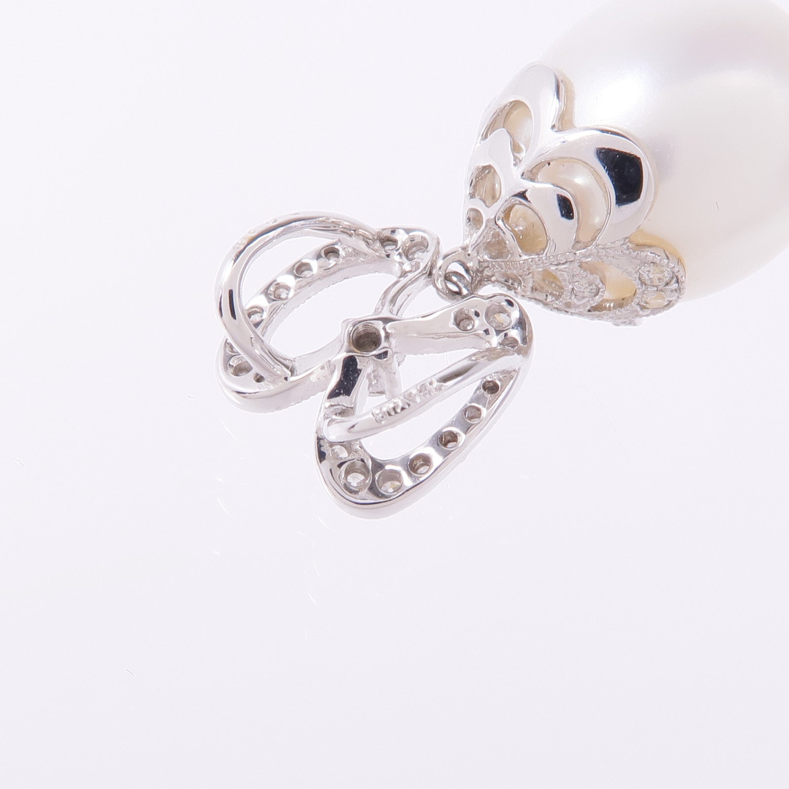 JEWELRY 18K白金Pearl Pendant Top珍珠/鑽石吊墜