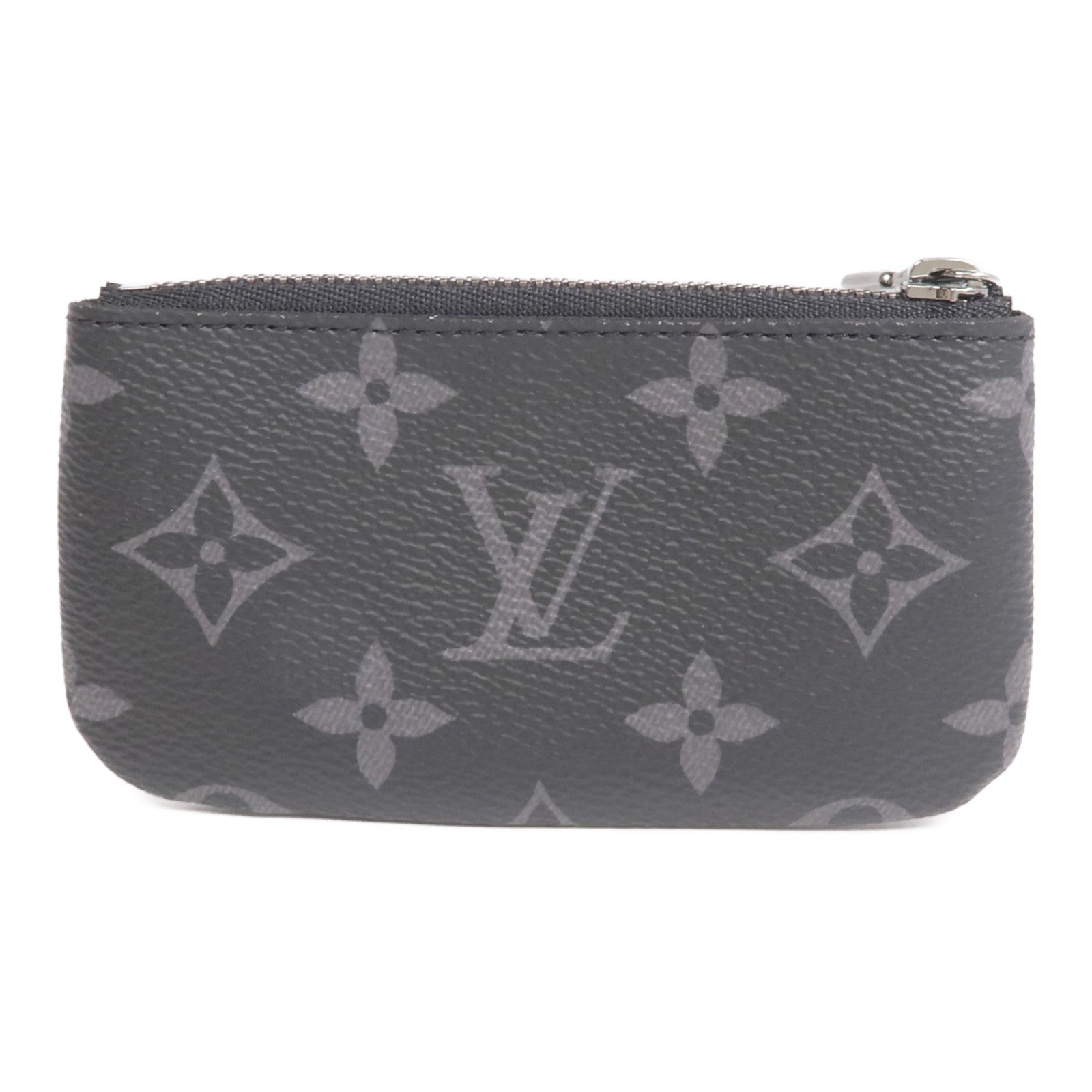 LOUIS VUITTON Monogram Eclipse Reverse Key Pouch銀扣零錢包
