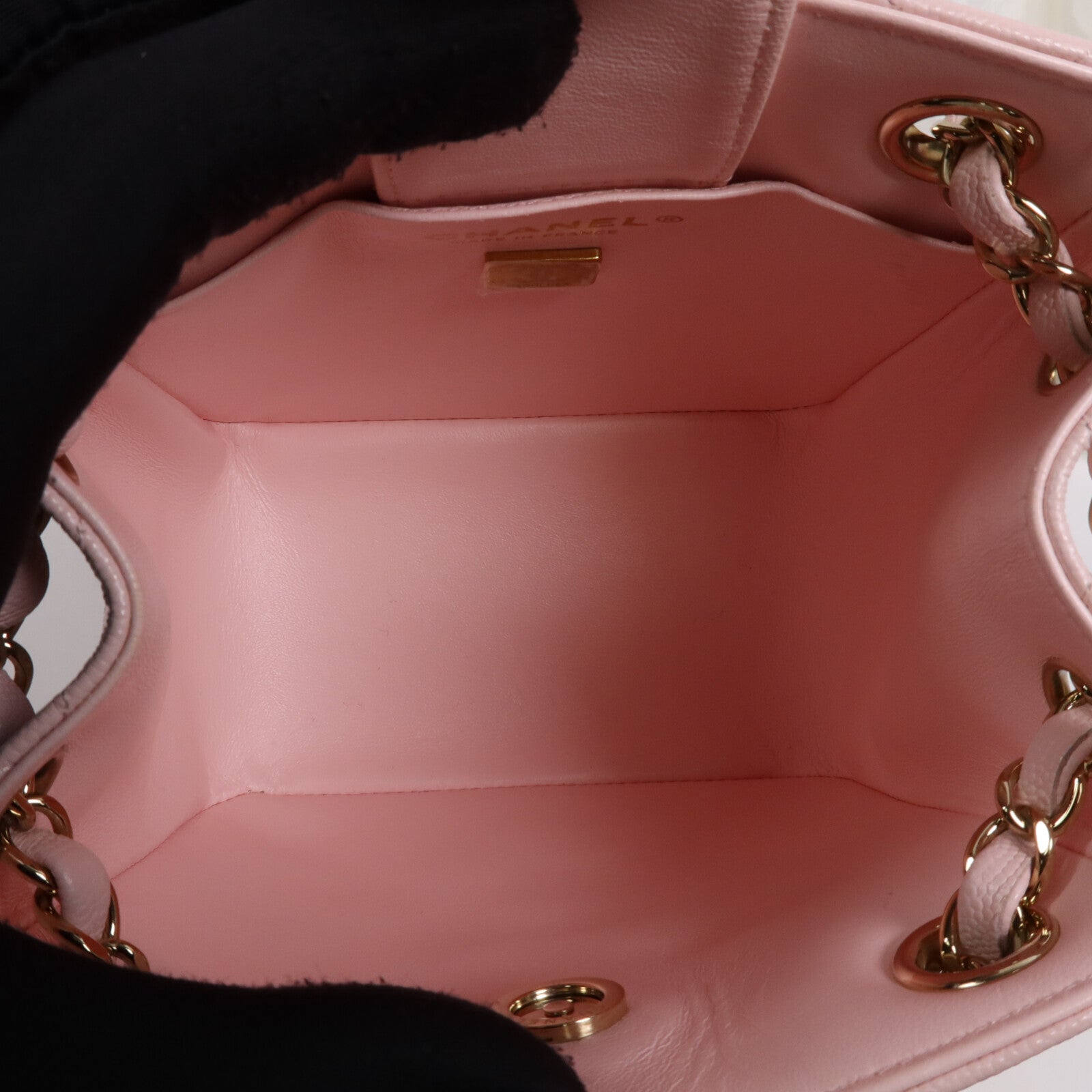 CHANEL 牛皮皮革Shoulder Bag金扣鏈帶肩背袋