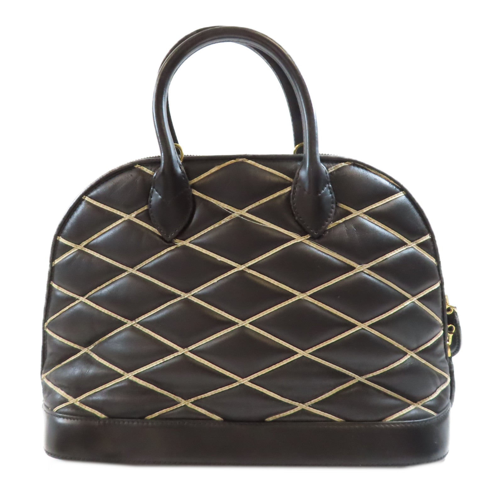 LOUIS VUITTON LV GHW Alma PM 2 Way Shoulder Bag Handbag Lambskin Leather Black