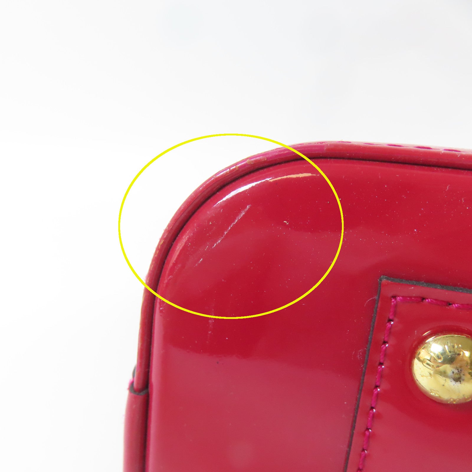 LOUIS VUITTON Vernis Alma BB金扣手挽肩背兩用袋紅色