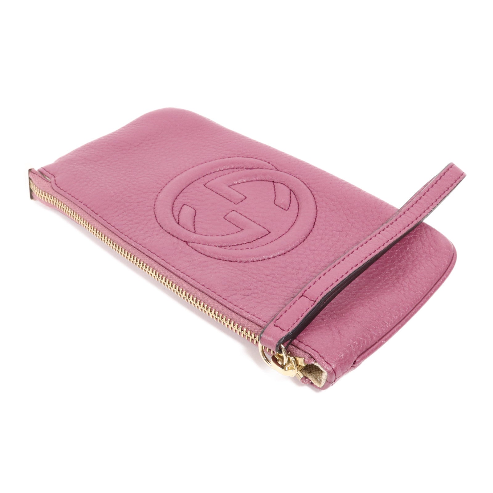 GUCCI 牛皮皮革Pouch金扣手拿包