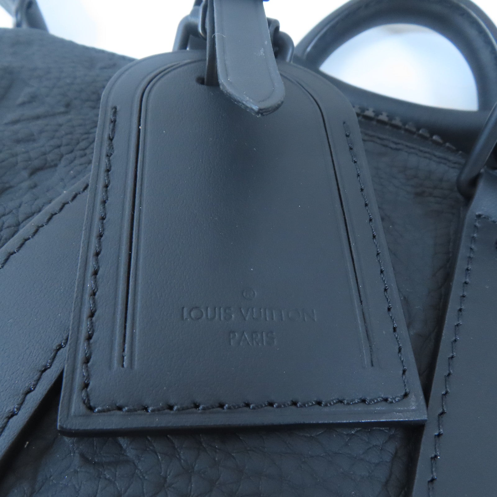 LOUIS VUITTON Monogram Taurillon Keepall Bandoliere 25手挽肩背兩用袋黑色