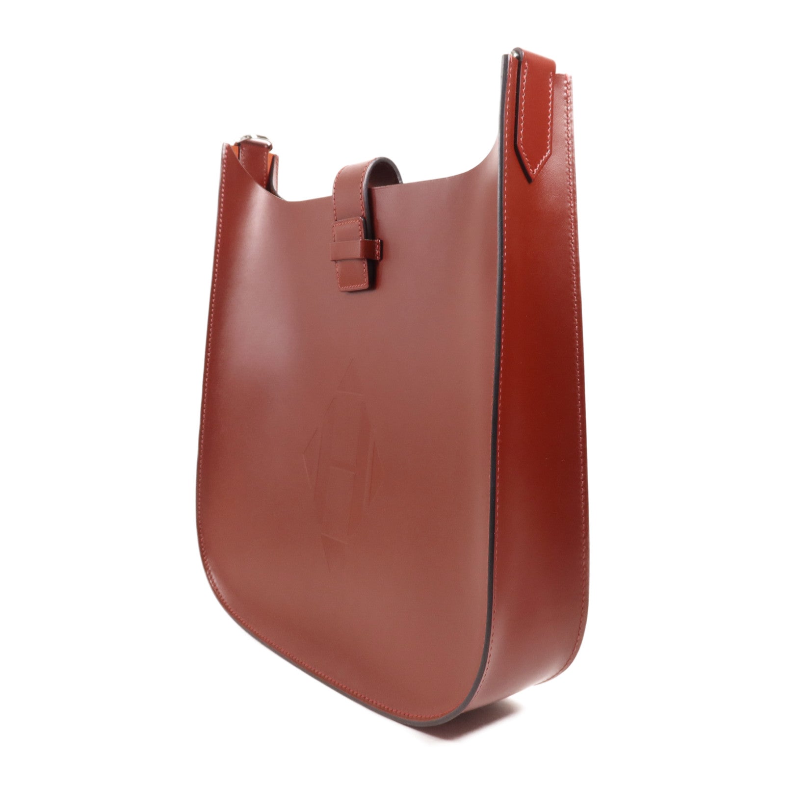 HERMES 【激減優惠】Vache Hunter皮革Evelyne Sellier 29銀扣肩背袋Rouge H