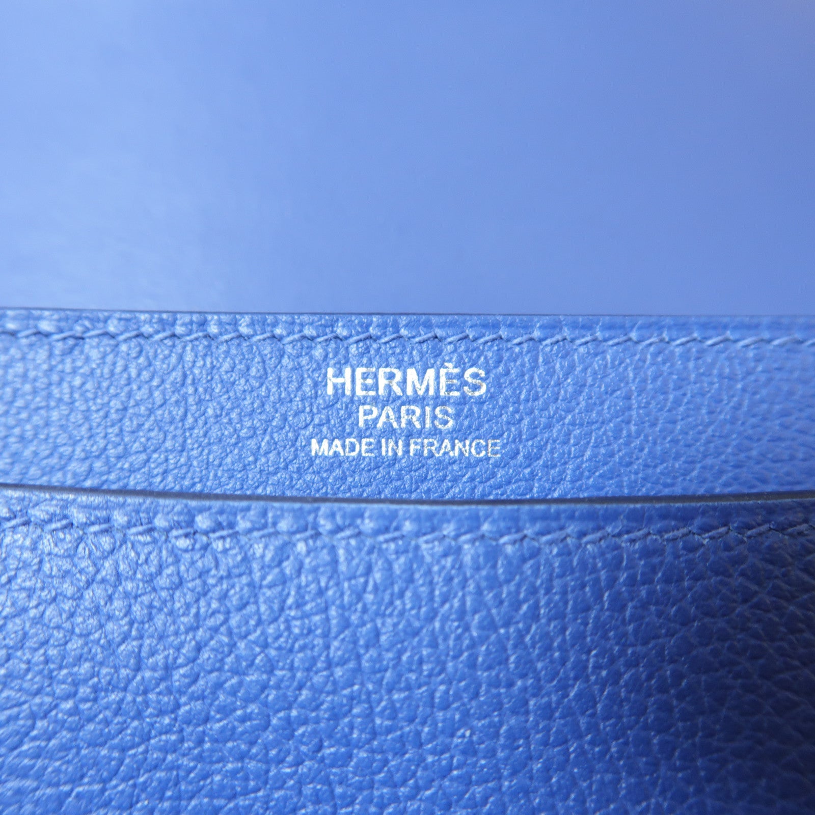HERMES **【清倉大減價】Evercolor皮革2002 20cm銀扣肩背袋布萊頓藍色