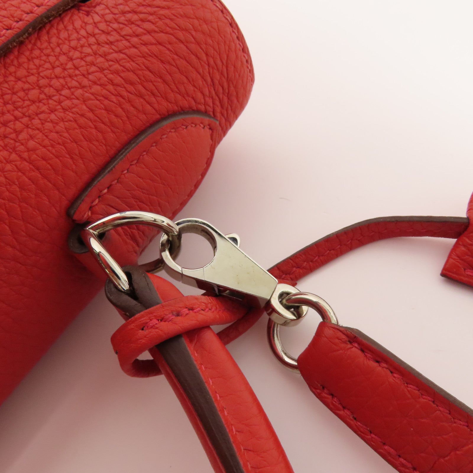 HERMES Clemence皮革Kelly 32銀扣手挽肩背兩用袋Rouge Casaque