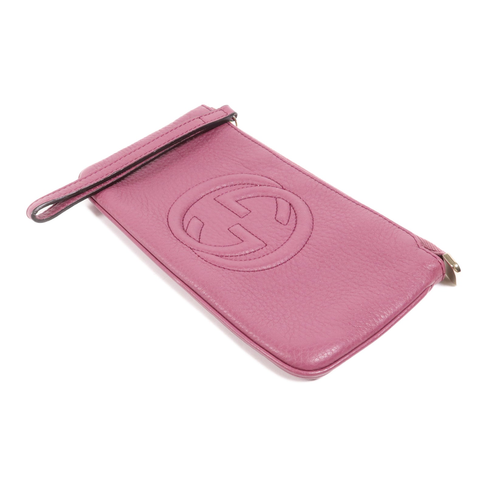 GUCCI 牛皮皮革Pouch金扣手拿包