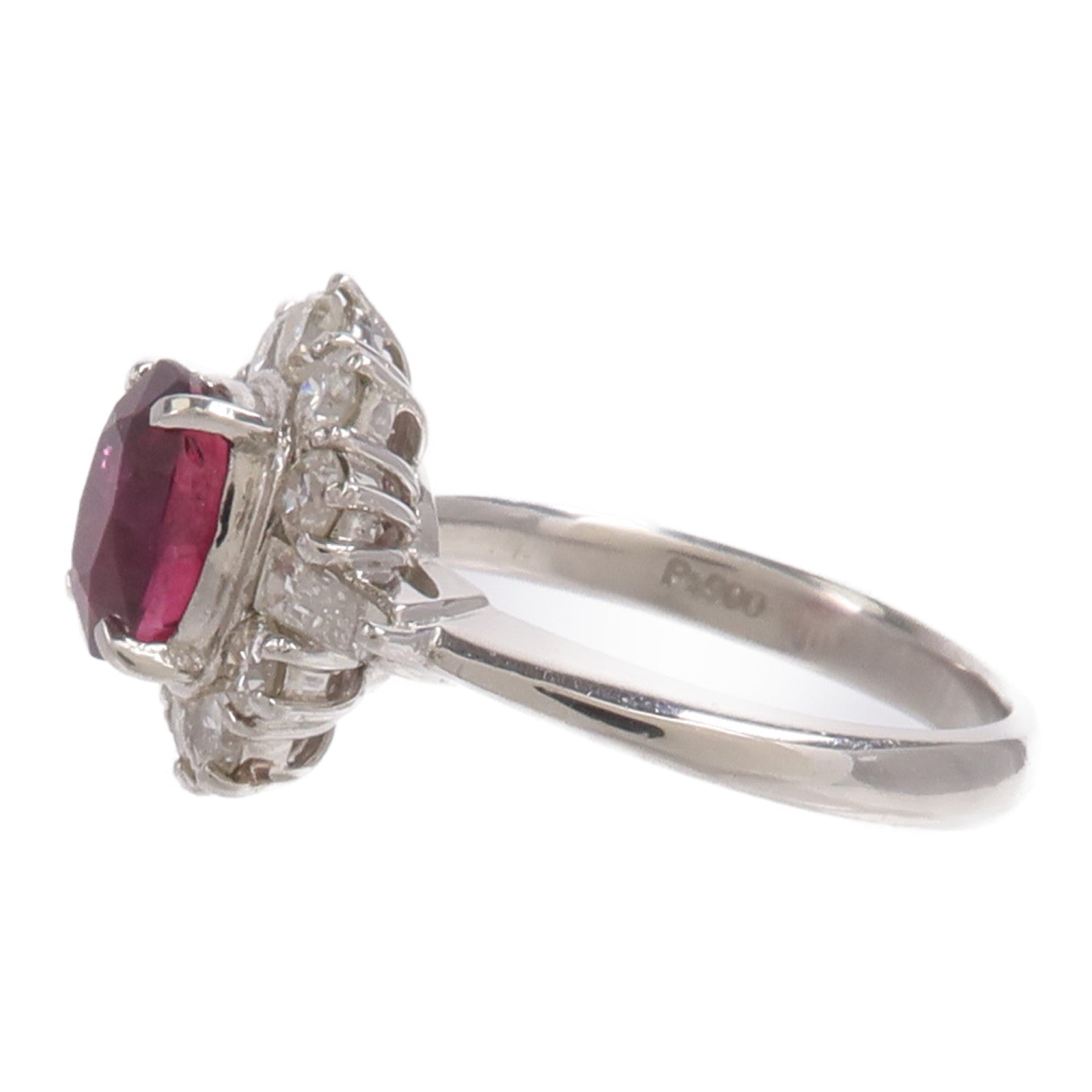 JEWELRY PT900鉑金Ruby Diamond Ring紅寶石/鑽石戒指