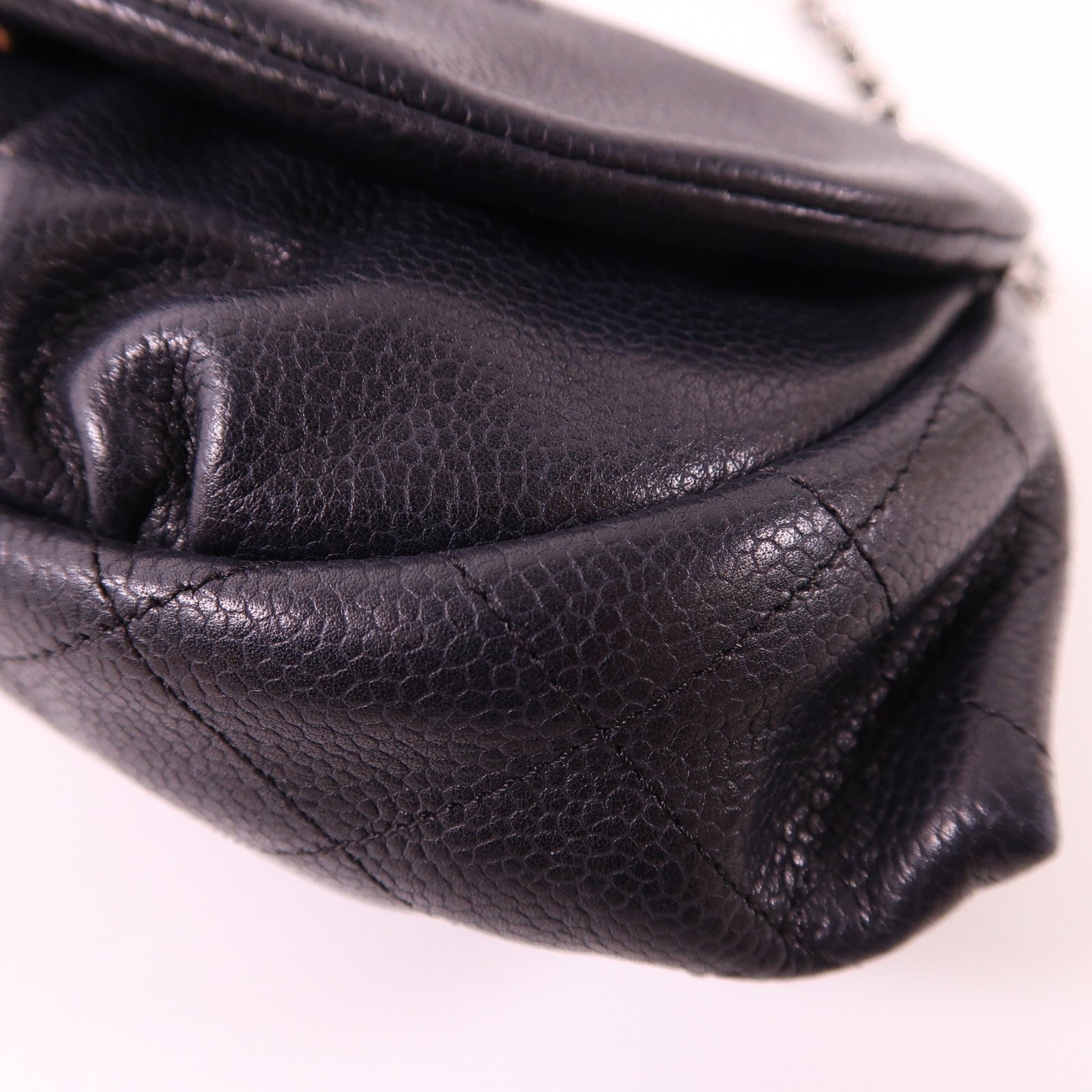 CHANEL 牛皮皮革Shoulder Bag銀扣鏈帶肩背袋