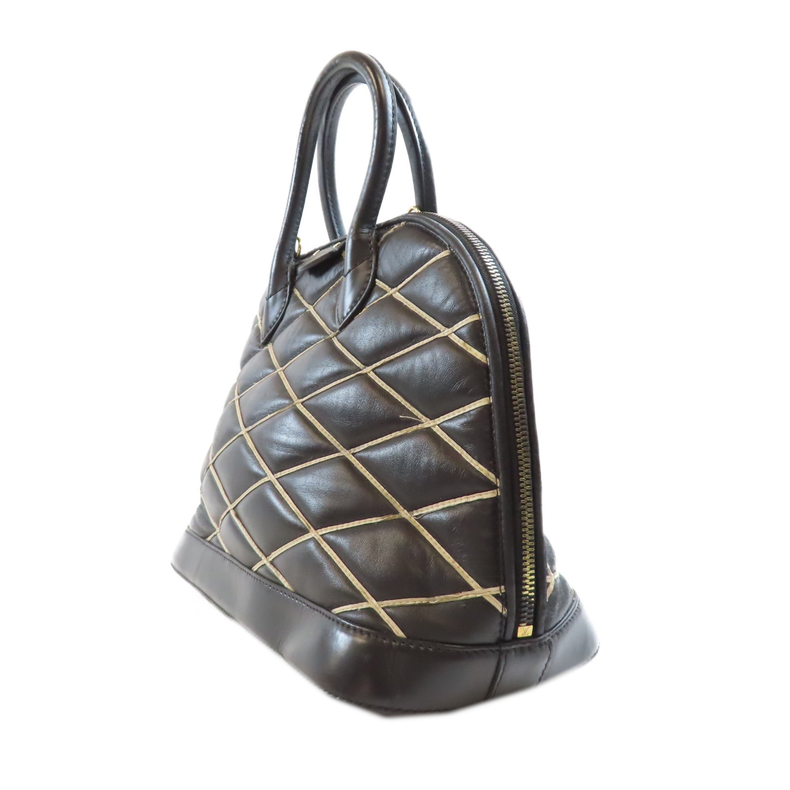 LOUIS VUITTON LV GHW Alma PM 2 Way Shoulder Bag Handbag Lambskin Leather Black