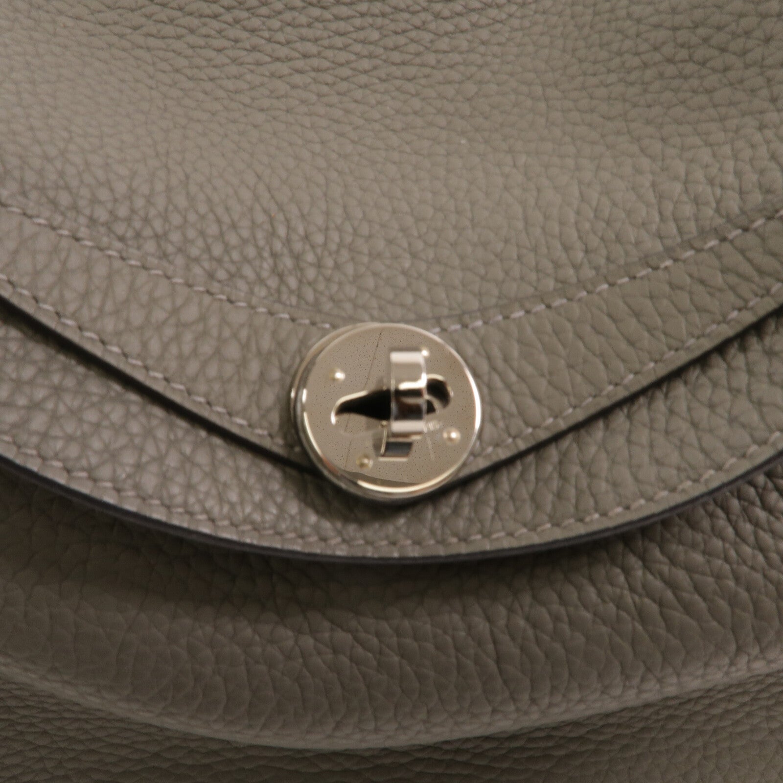 HERMES Clemence皮革Lindy 26手挽肩背兩用袋Gris Meyer