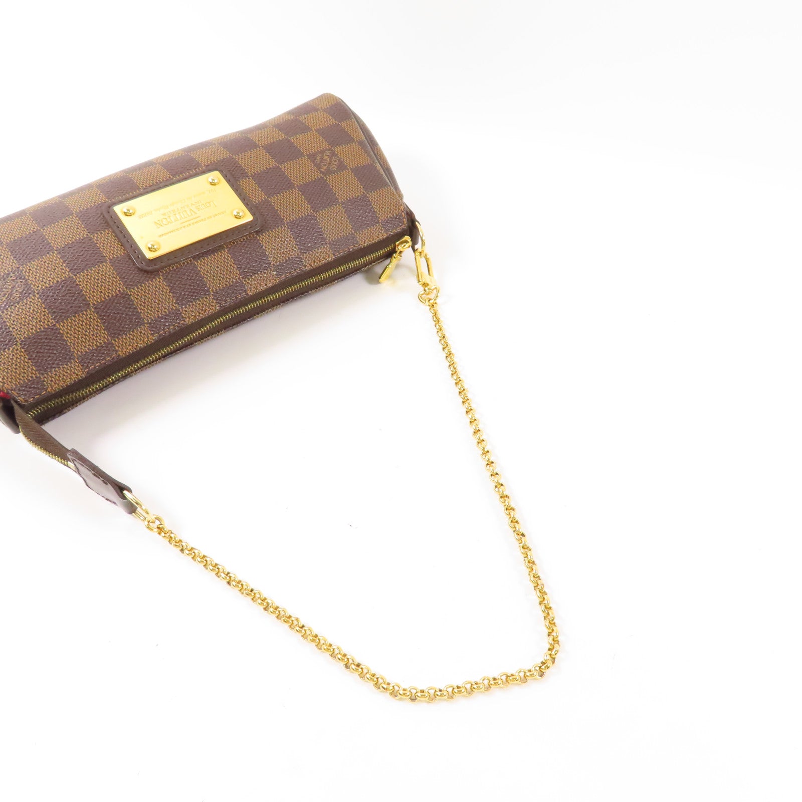 LOUIS VUITTON Damier Eva金扣手挽肩背兩用袋棕色