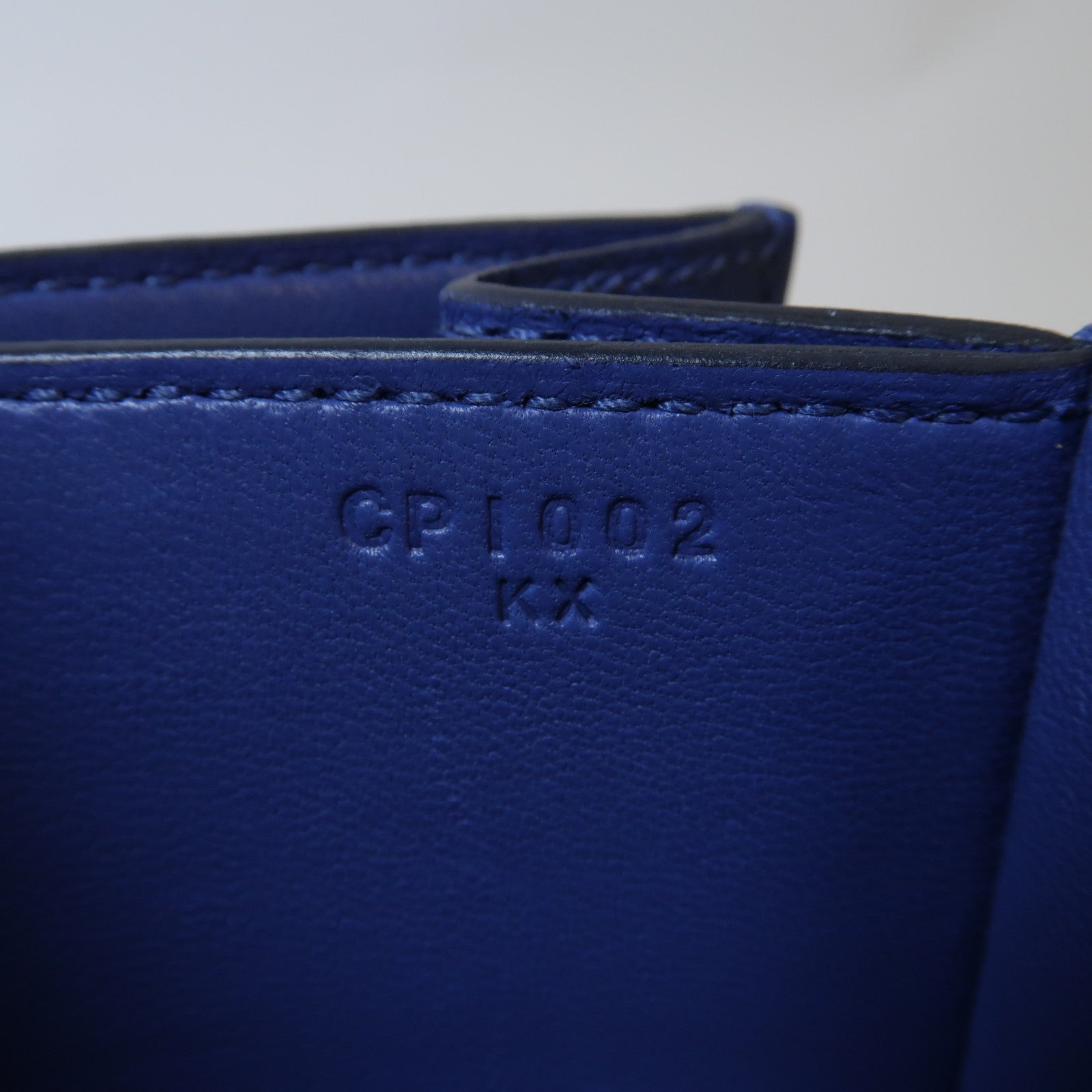 HERMES **【清倉大減價】Evercolor皮革2002 20cm銀扣肩背袋布萊頓藍色