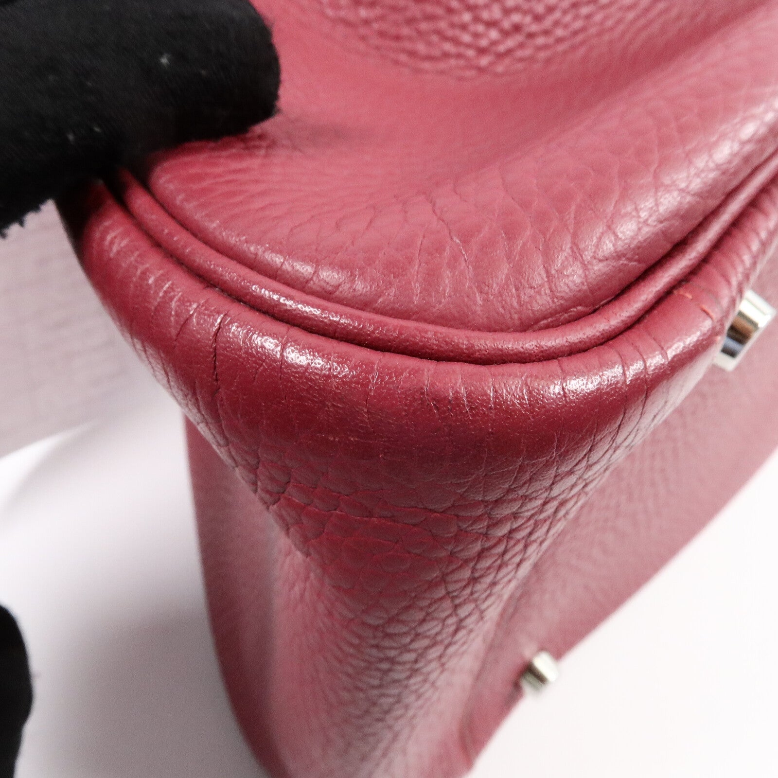 HERMES Clemence皮革Lindy 34手挽肩背兩用袋Rubis
