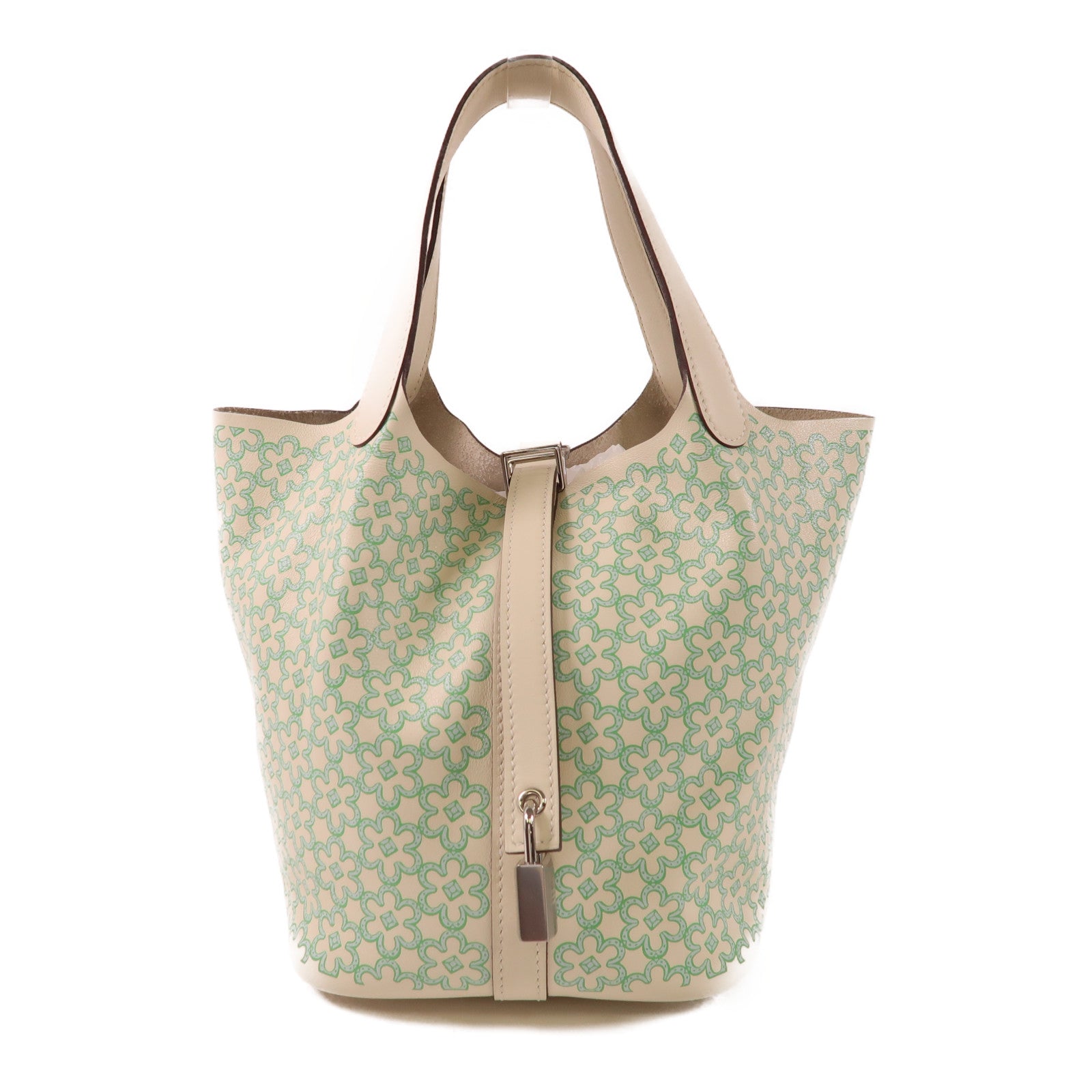 HERMES Swift皮革Lucky Daisy Picotin PM銀扣手挽袋Nata