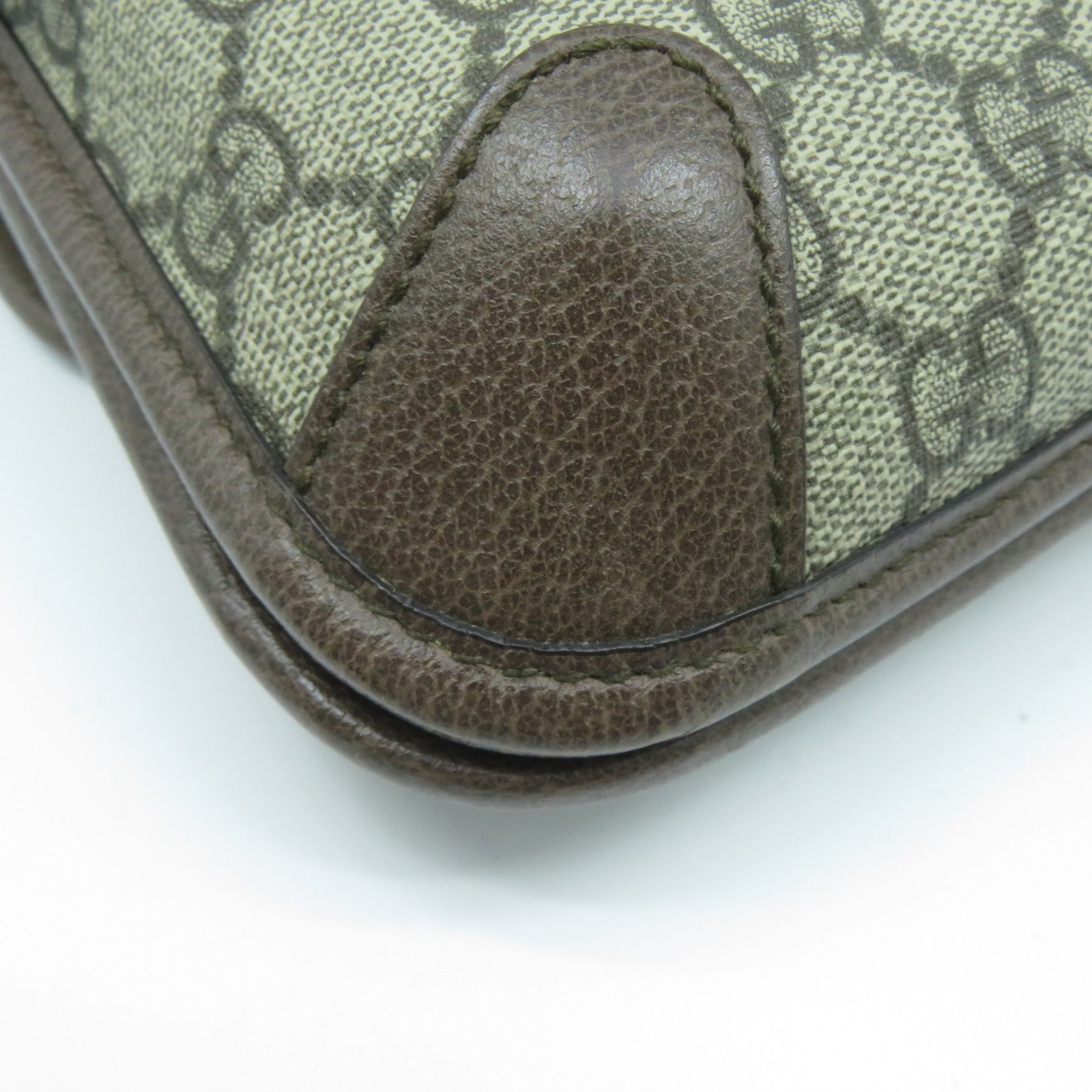 GUCCI 塗層帆布/皮革Neo Vintage Small Messenger Bag金扣肩背袋啡色