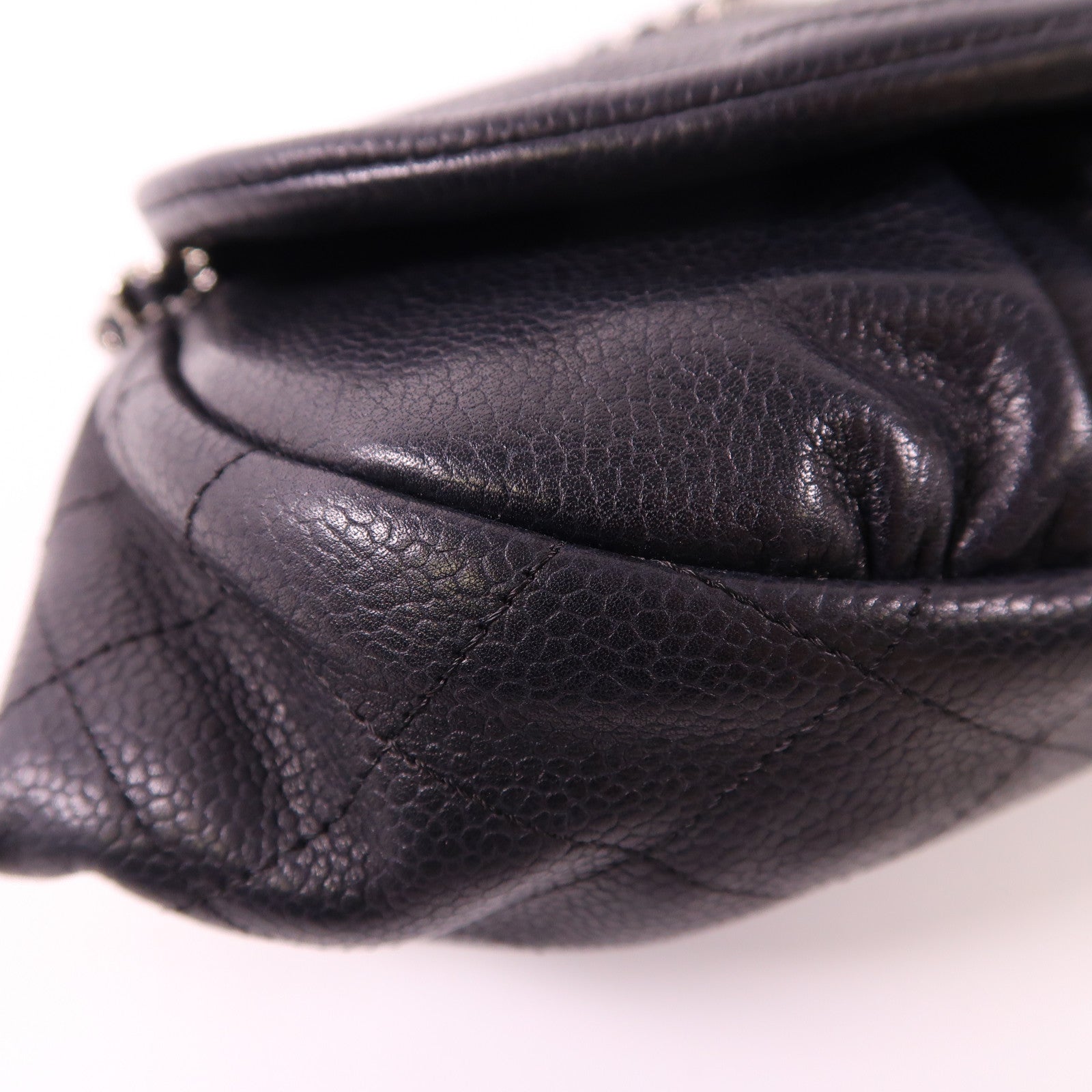 CHANEL 牛皮皮革Shoulder Bag銀扣鏈帶肩背袋